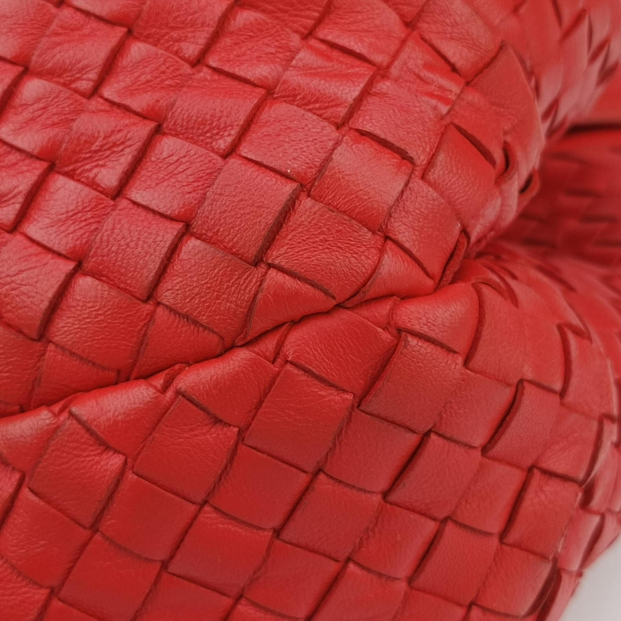Pre-owned Bottega Veneta CAMPANA Intrecciato Red lambskin  handbag | stylenewstar