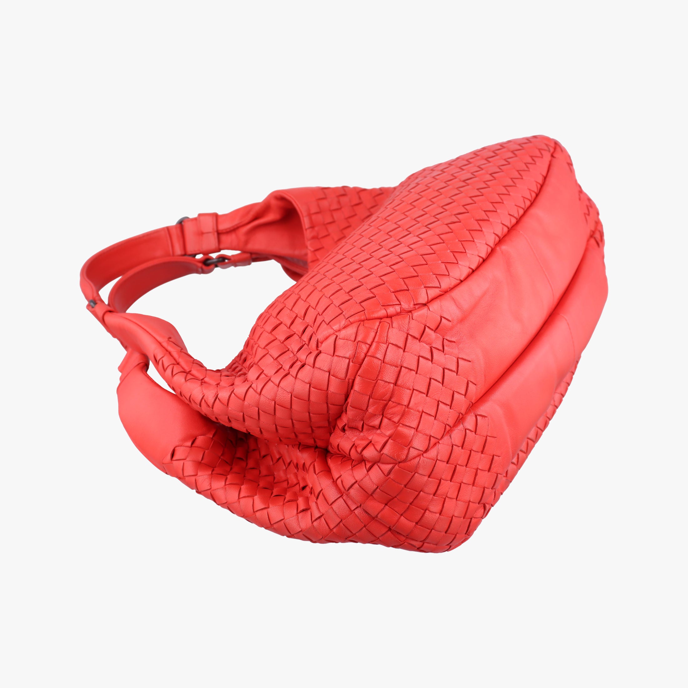 Pre-owned Bottega Veneta CAMPANA Intrecciato Red lambskin  handbag | stylenewstar
