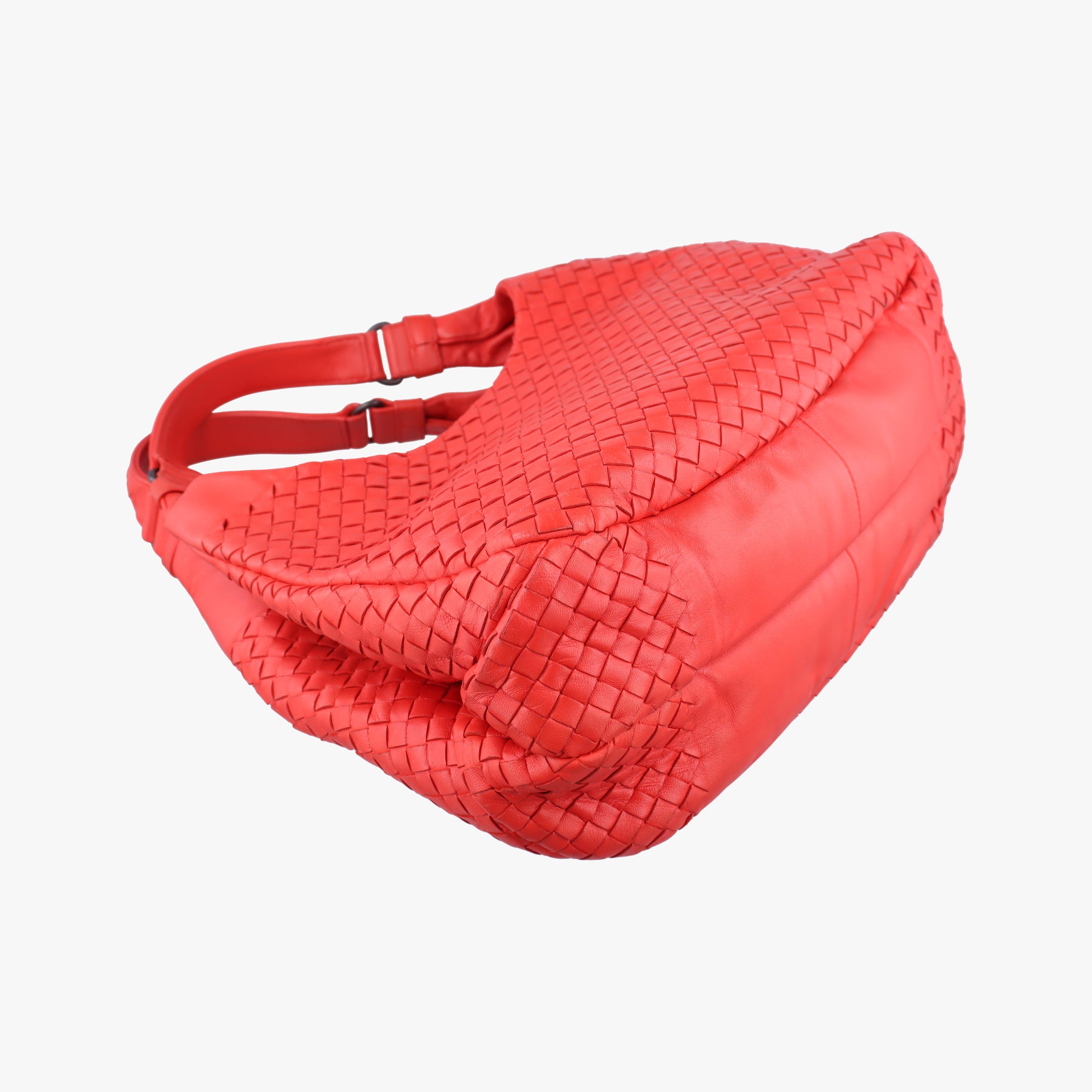Pre-owned Bottega Veneta CAMPANA Intrecciato Red lambskin  handbag | stylenewstar