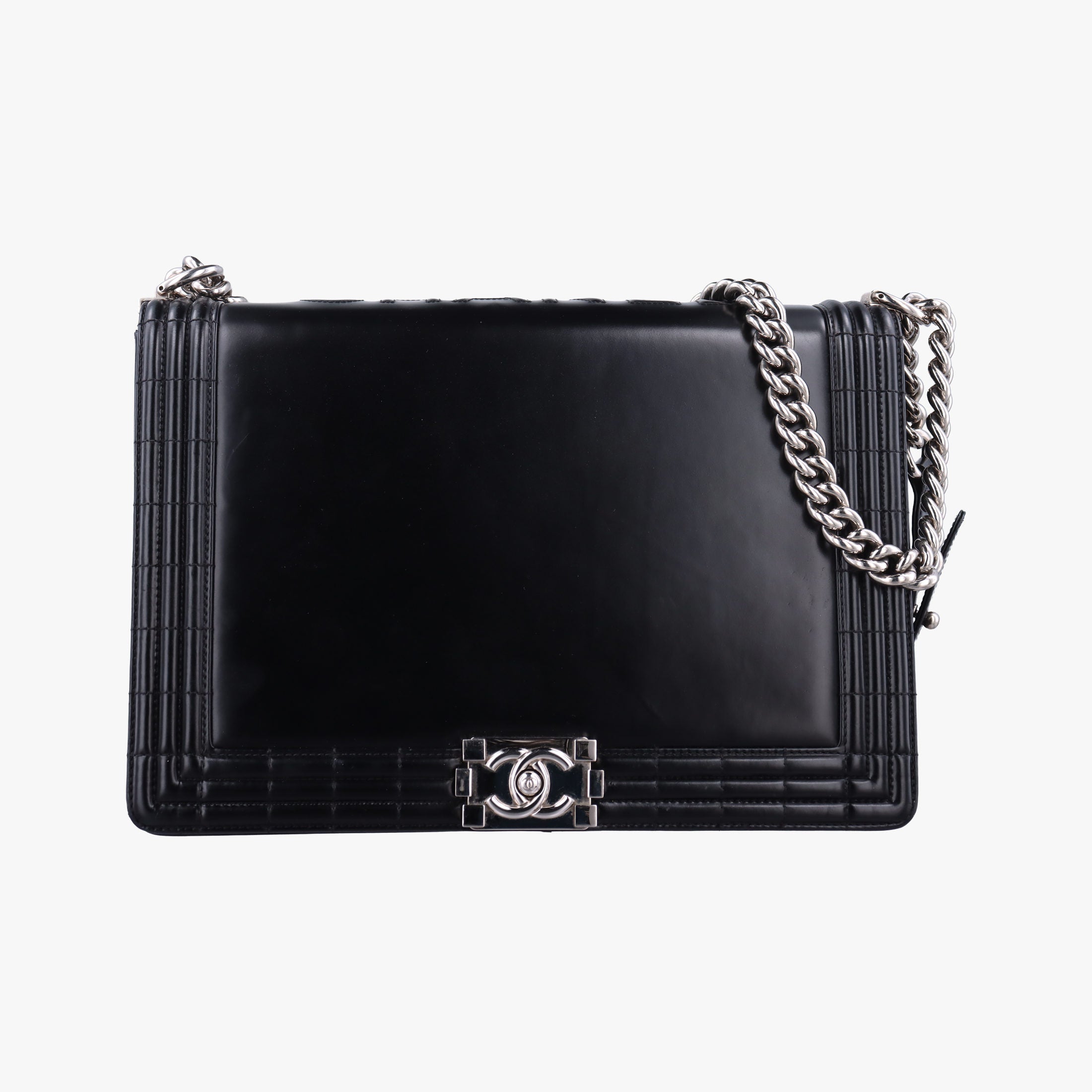 Pre-owned Chanel BOY CHANEL Black Patent A67021 shoulderbag | stylenewstar