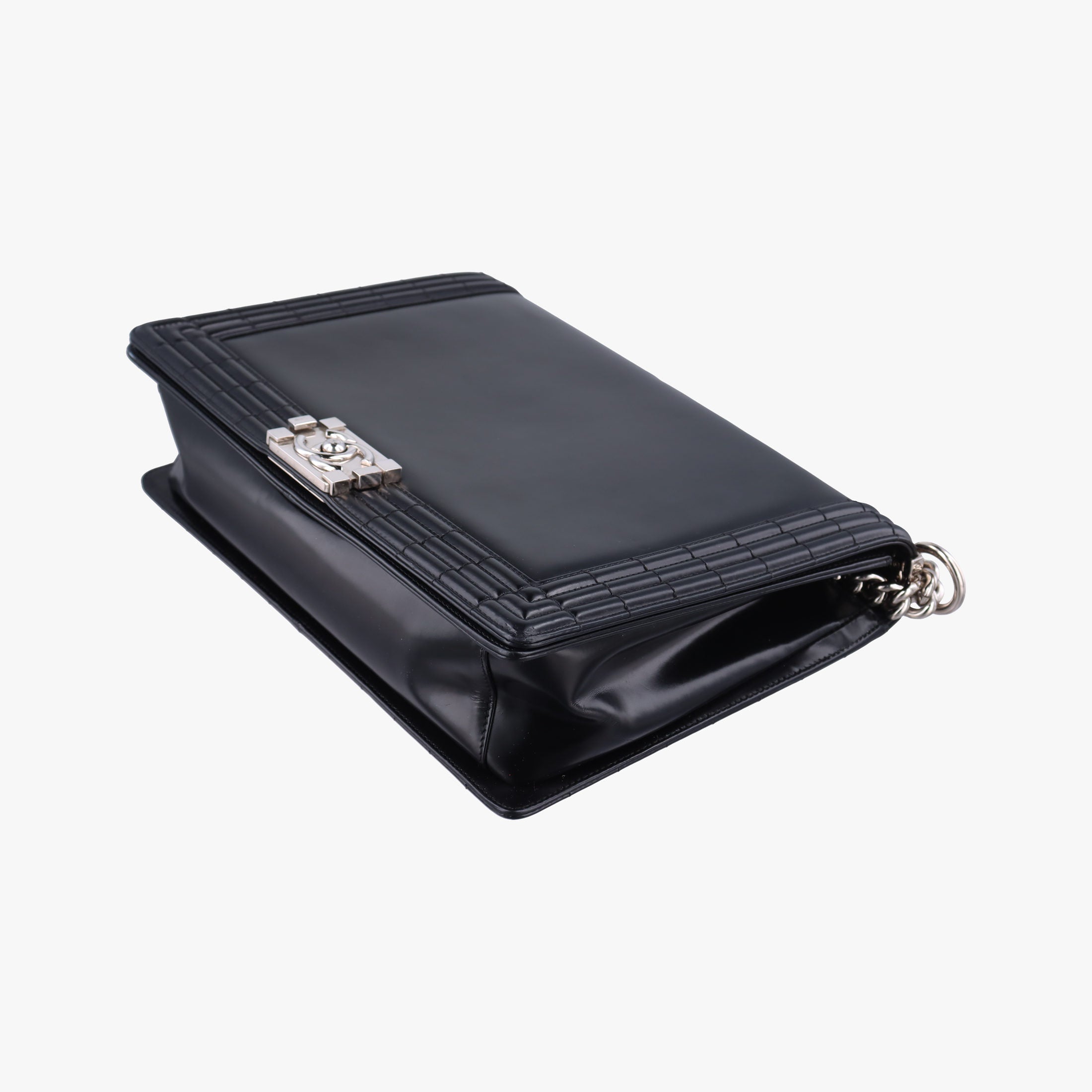 Pre-owned Chanel BOY CHANEL Black Patent A67021 shoulderbag | stylenewstar