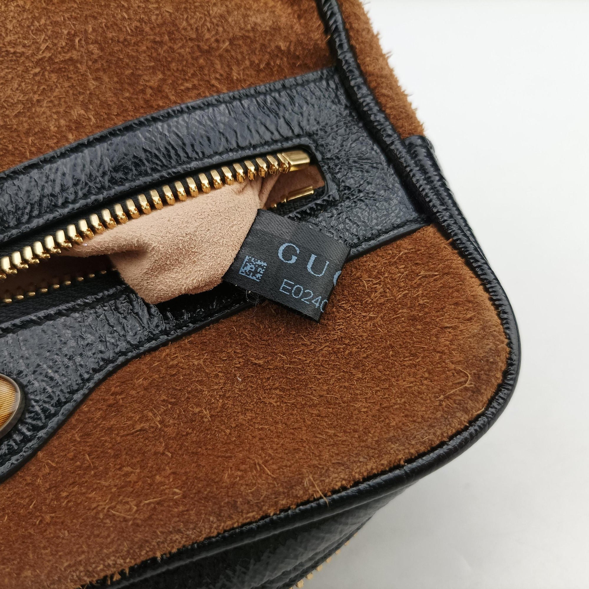 Pre-owned Gucci Ophidia Brown×black×multicolor Suede×leather 517076 bum bag/waist bag | stylenewstar
