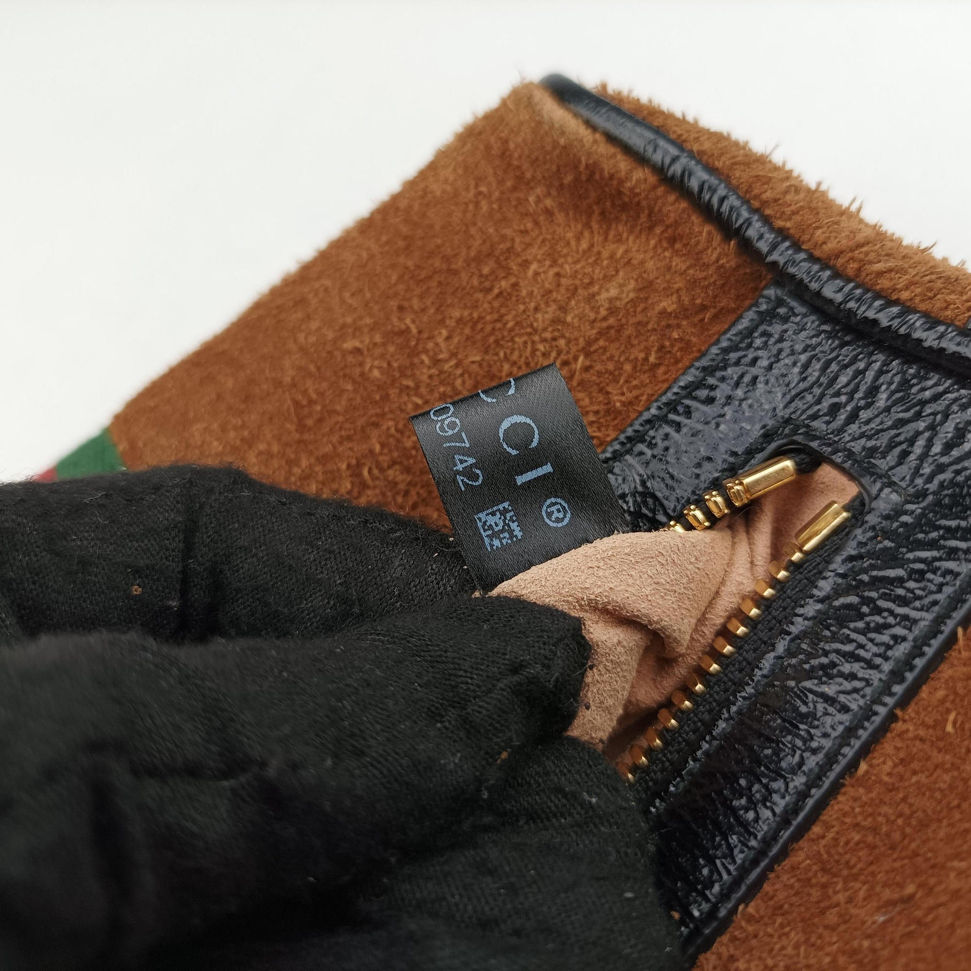Pre-owned Gucci Ophidia Brown×black×multicolor Suede×leather 517076 bum bag/waist bag | stylenewstar