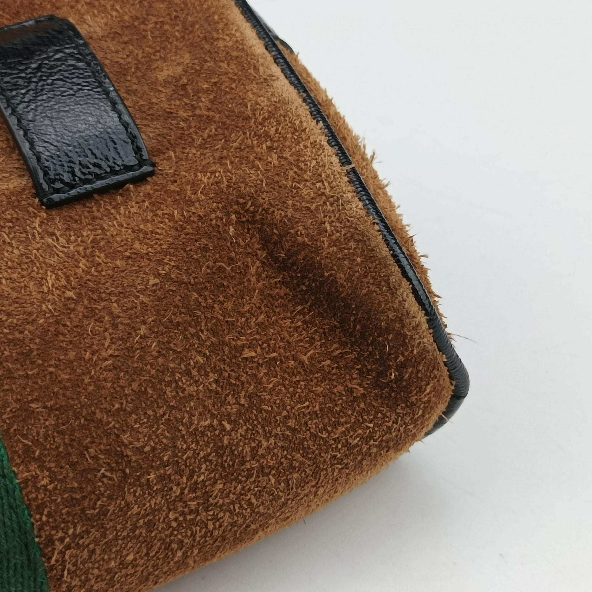 Pre-owned Gucci Ophidia Brown×black×multicolor Suede×leather 517076 bum bag/waist bag | stylenewstar