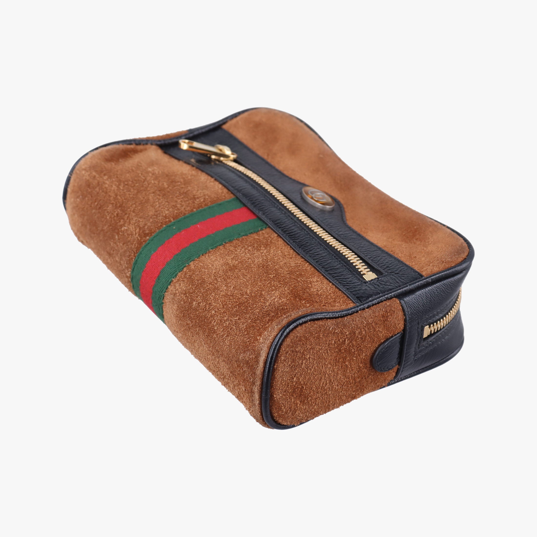 Pre-owned Gucci Ophidia Brown×black×multicolor Suede×leather 517076 bum bag/waist bag | stylenewstar