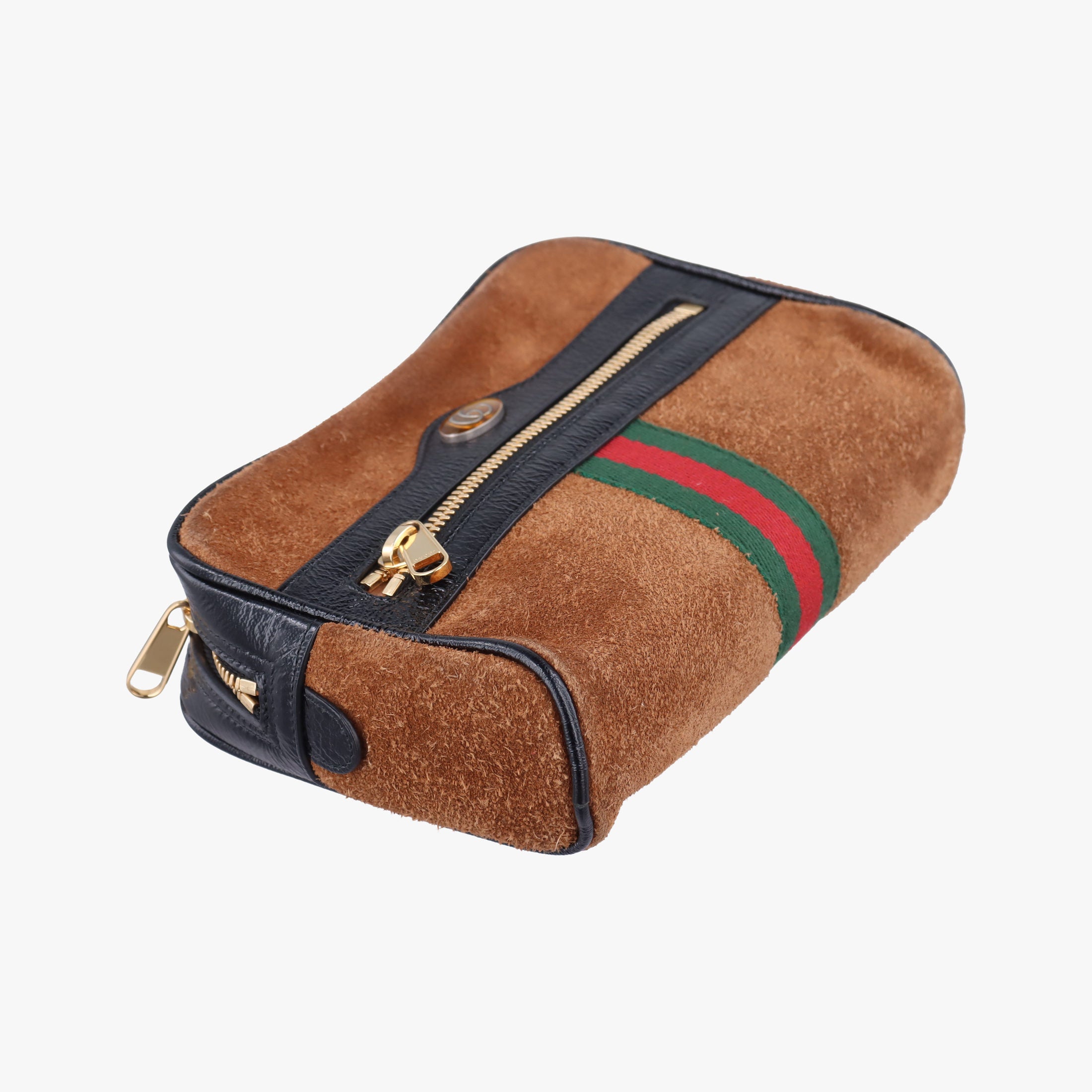 Pre-owned Gucci Ophidia Brown×black×multicolor Suede×leather 517076 bum bag/waist bag | stylenewstar