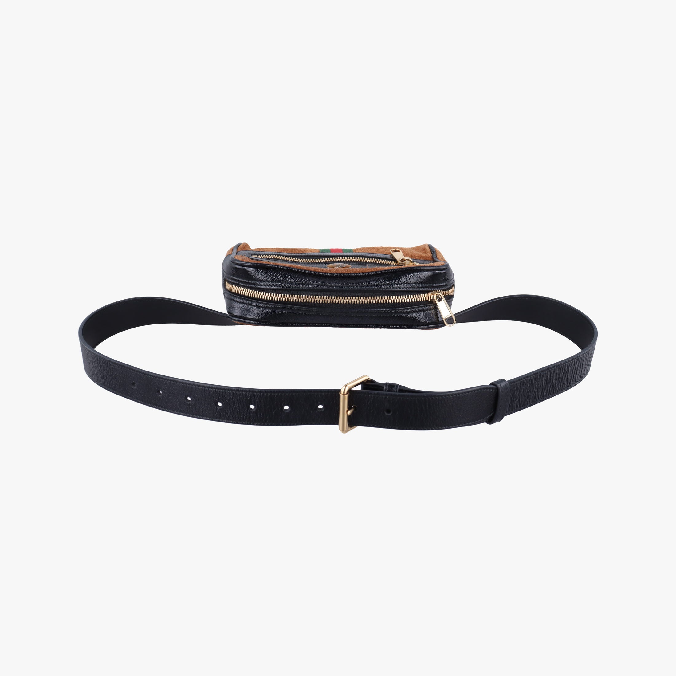 Pre-owned Gucci Ophidia Brown×black×multicolor Suede×leather 517076 bum bag/waist bag | stylenewstar