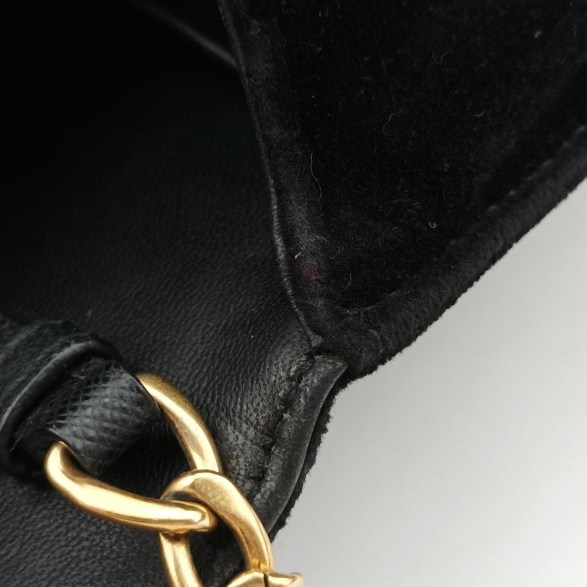 Pre-owned Prada City Astrology Cahier Black velvet×leather  shoulderbag | stylenewstar