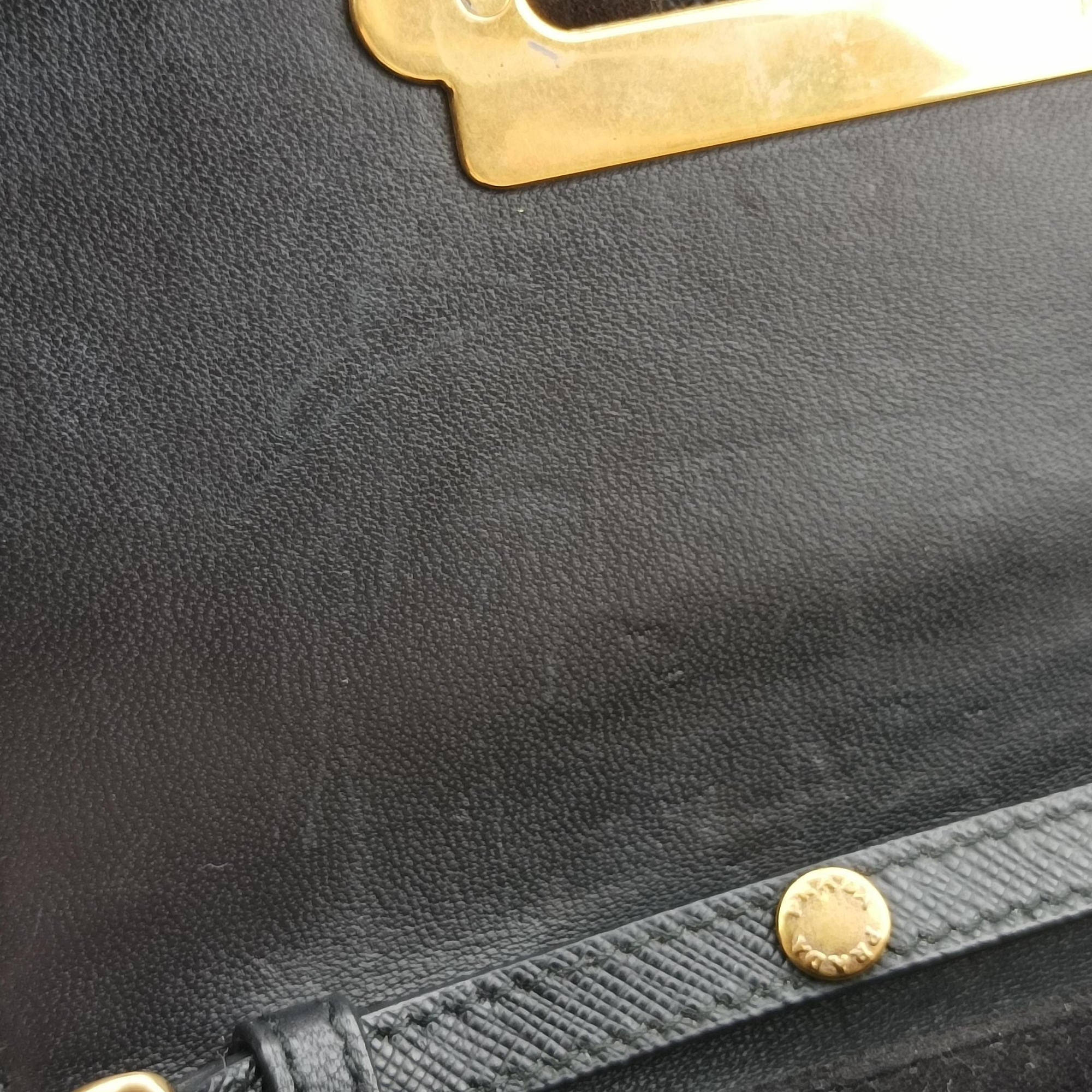 Pre-owned Prada City Astrology Cahier Black velvet×leather  shoulderbag | stylenewstar