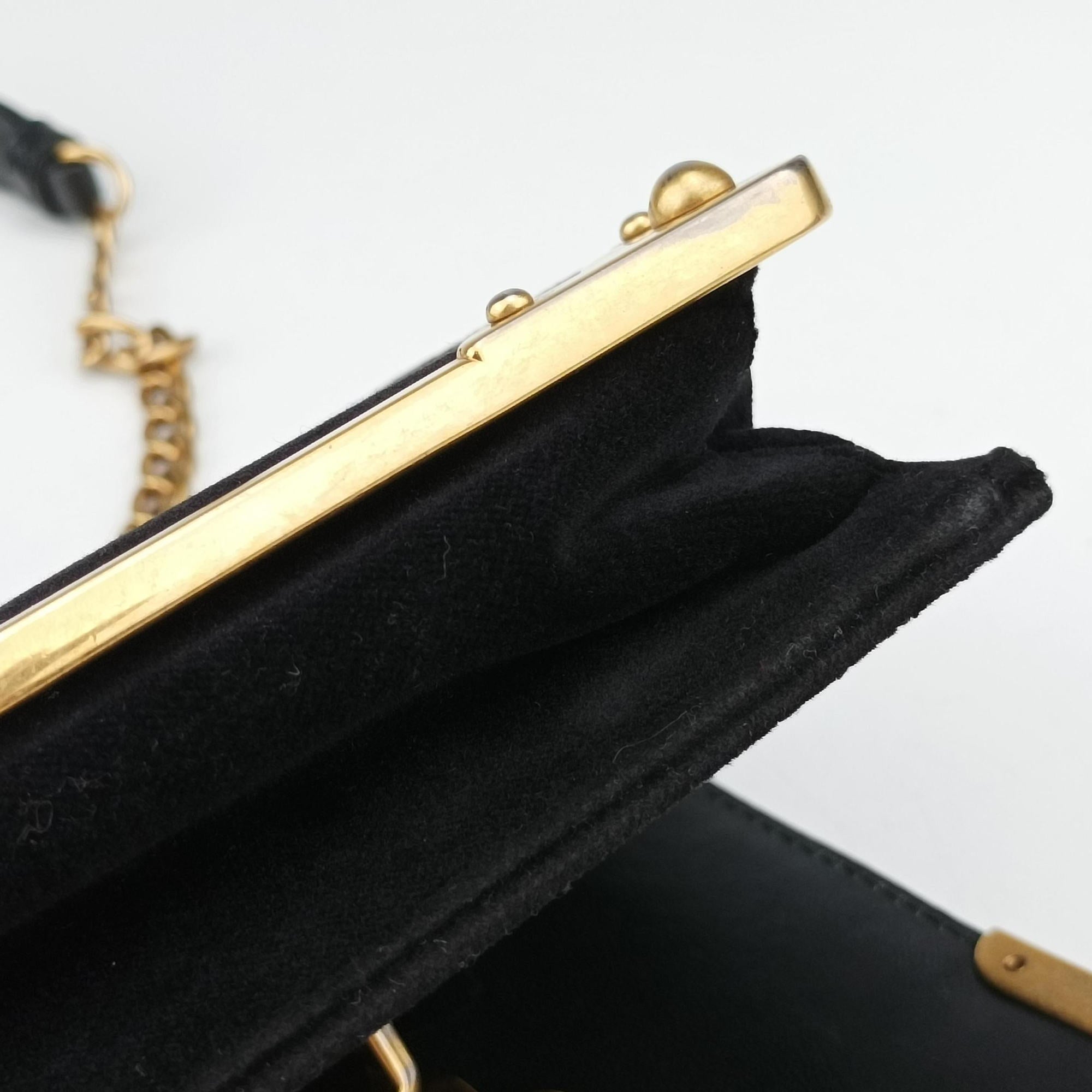 Pre-owned Prada City Astrology Cahier Black velvet×leather  shoulderbag | stylenewstar
