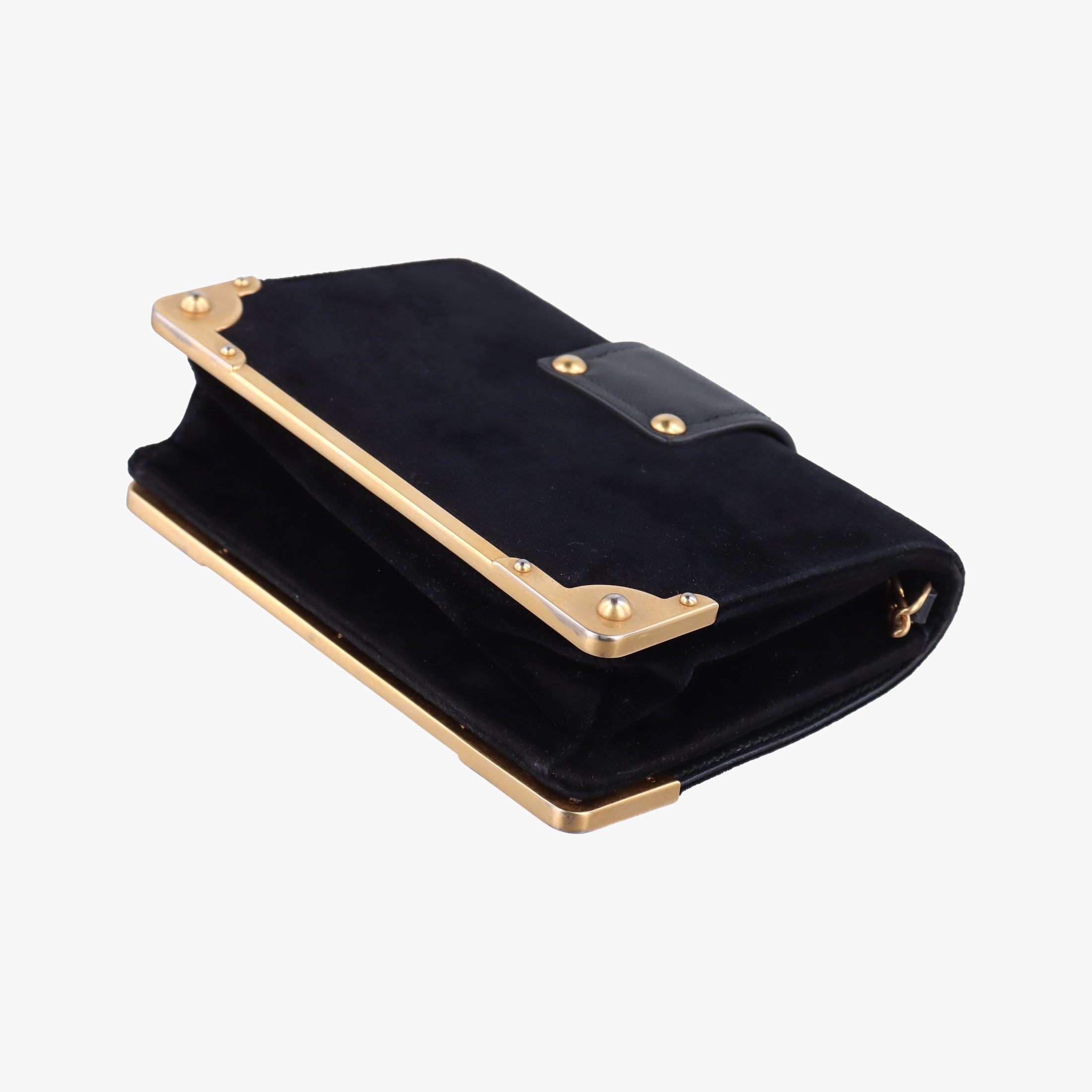 Pre-owned Prada City Astrology Cahier Black velvet×leather  shoulderbag | stylenewstar