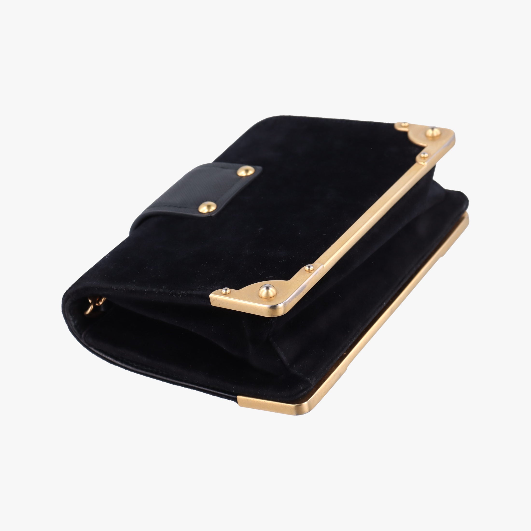 Pre-owned Prada City Astrology Cahier Black velvet×leather  shoulderbag | stylenewstar