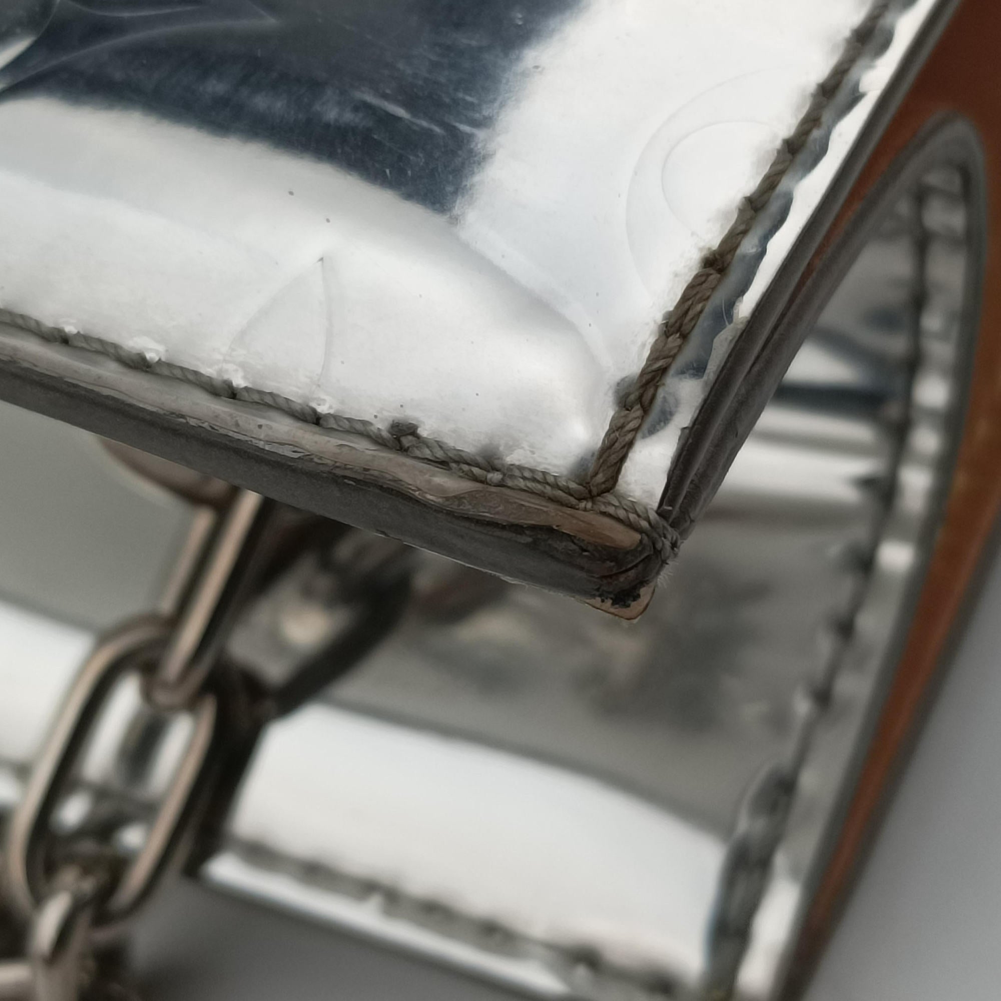 Vintage Louis Vuitton Monogram Mirror Sac Plat 2021AW Silver PVC coated canvas M45884 shoulderbag | stylenewstar
