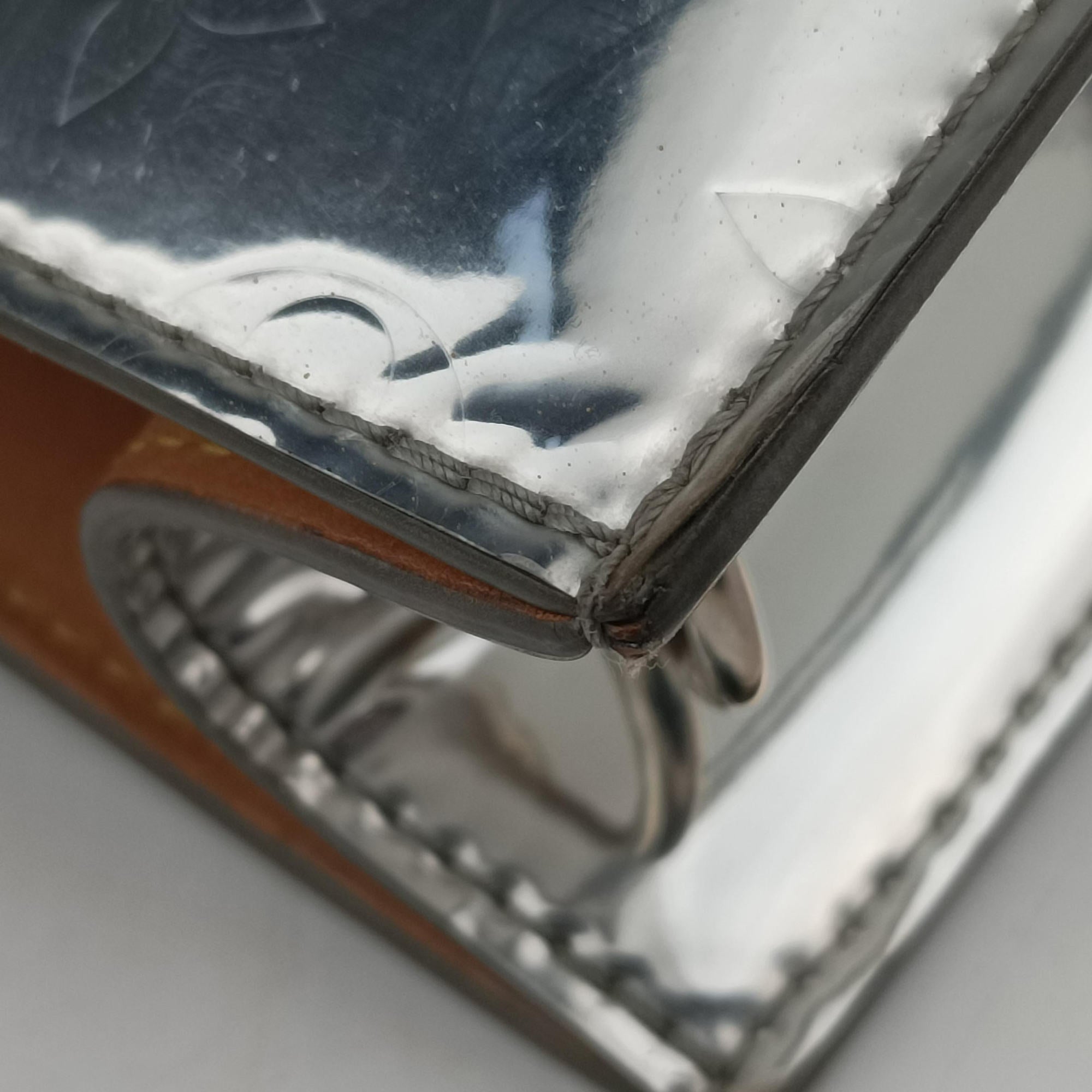 Vintage Louis Vuitton Monogram Mirror Sac Plat 2021AW Silver PVC coated canvas M45884 shoulderbag | stylenewstar