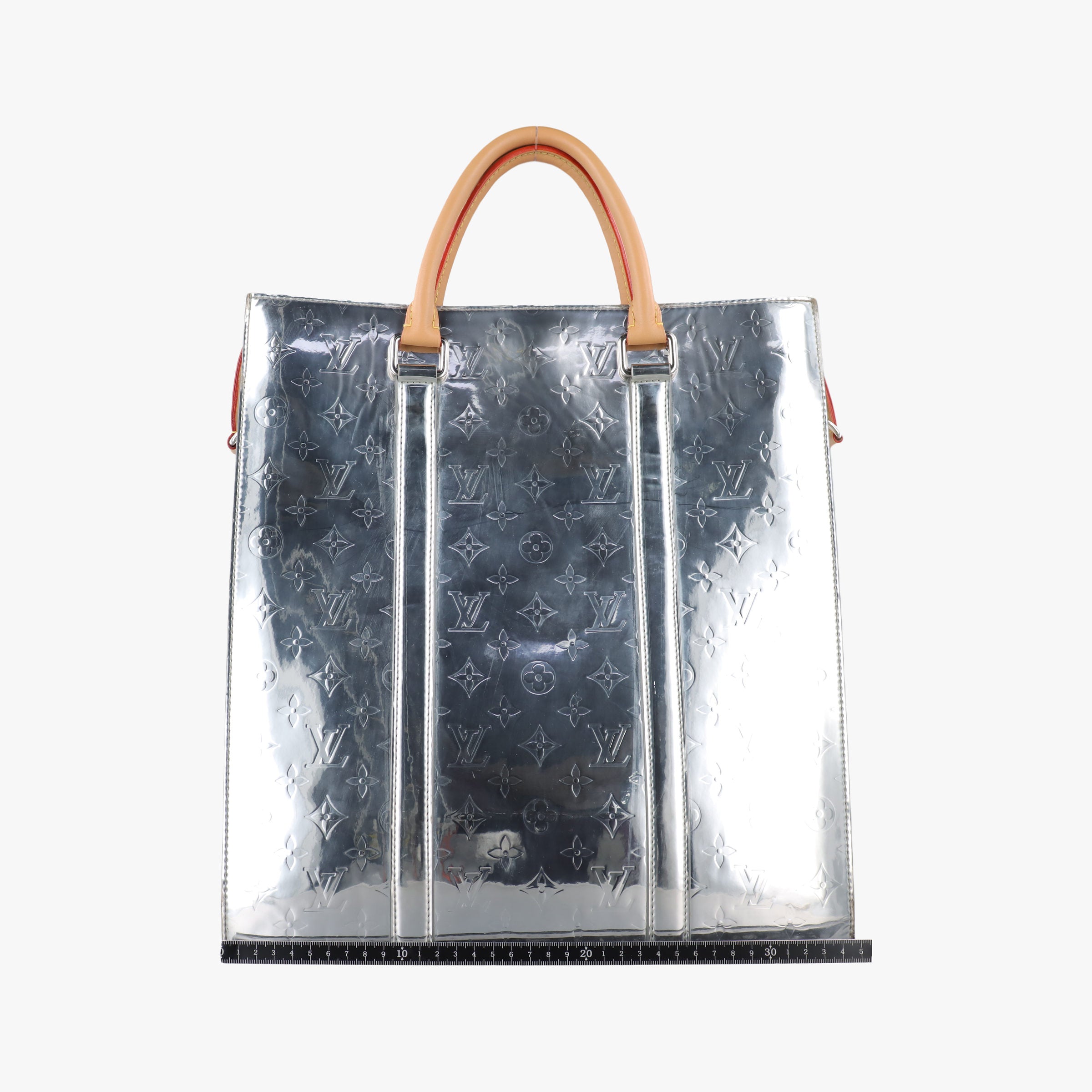 Vintage Louis Vuitton Monogram Mirror Sac Plat 2021AW Silver PVC coated canvas M45884 shoulderbag | stylenewstar