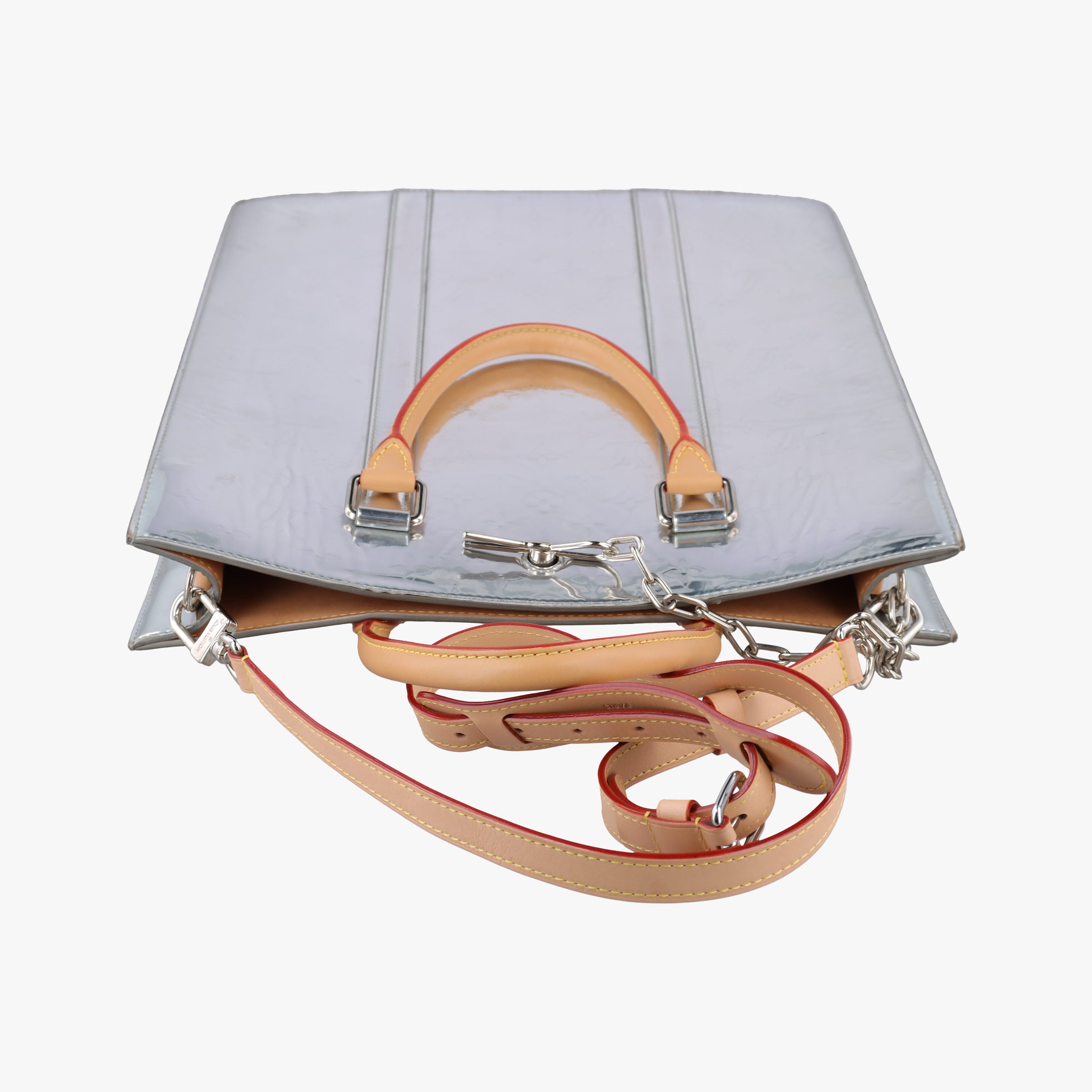 Vintage Louis Vuitton Monogram Mirror Sac Plat 2021AW Silver PVC coated canvas M45884 shoulderbag | stylenewstar