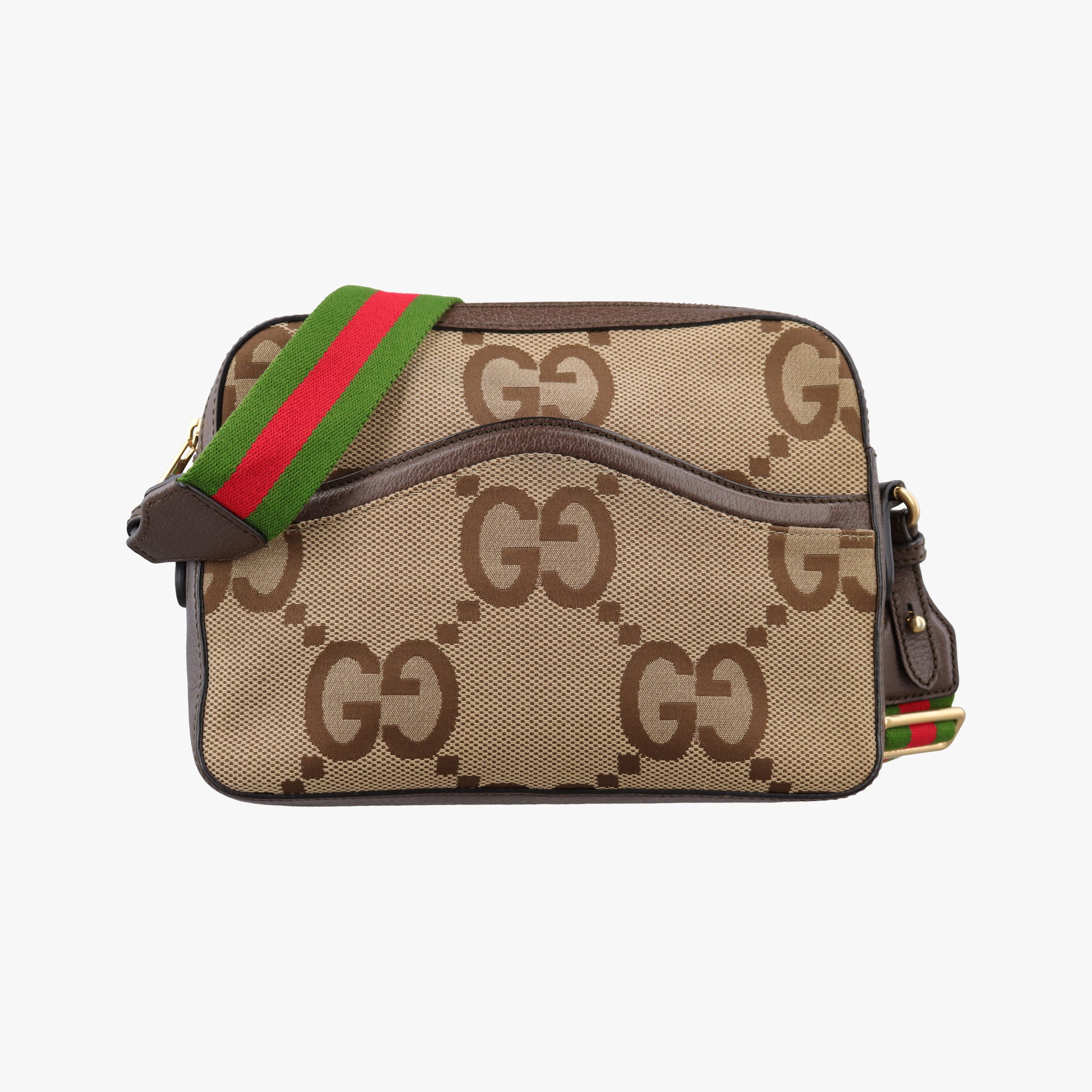 Pre-owned Gucci Jumbo GG Messenger brown canvas×leather 675891 shoulderbag | stylenewstar