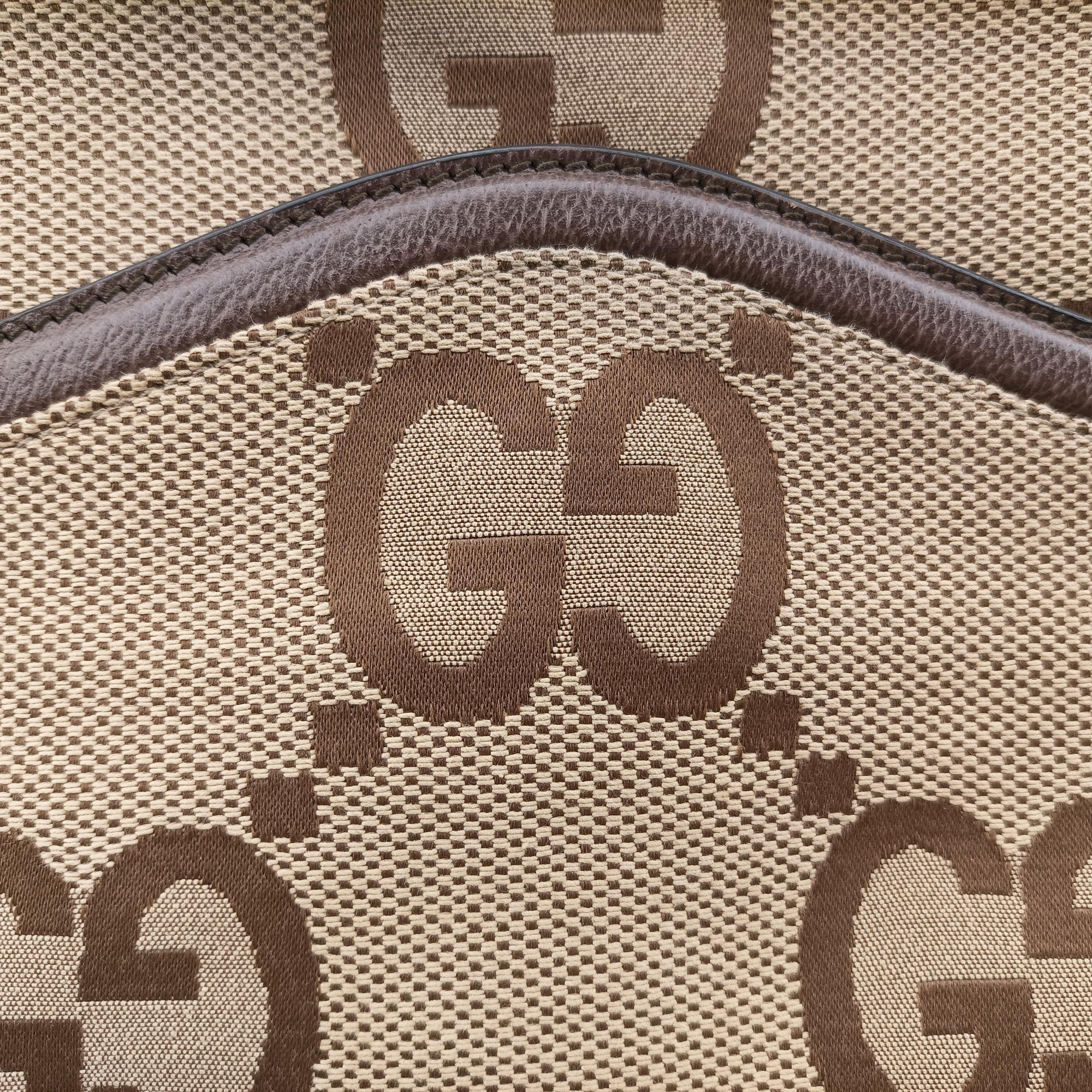 Pre-owned Gucci Jumbo GG Messenger brown canvas×leather 675891 shoulderbag | stylenewstar