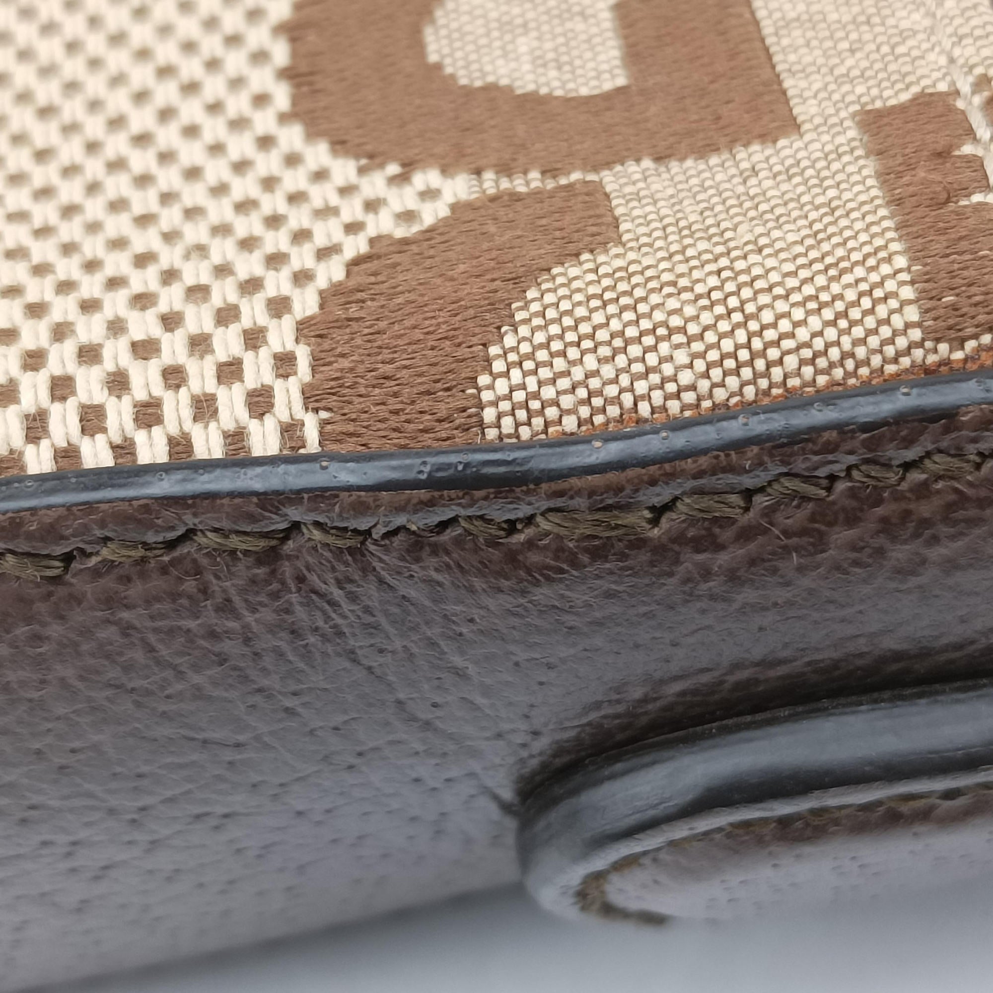 Pre-owned Gucci Jumbo GG Messenger brown canvas×leather 675891 shoulderbag | stylenewstar