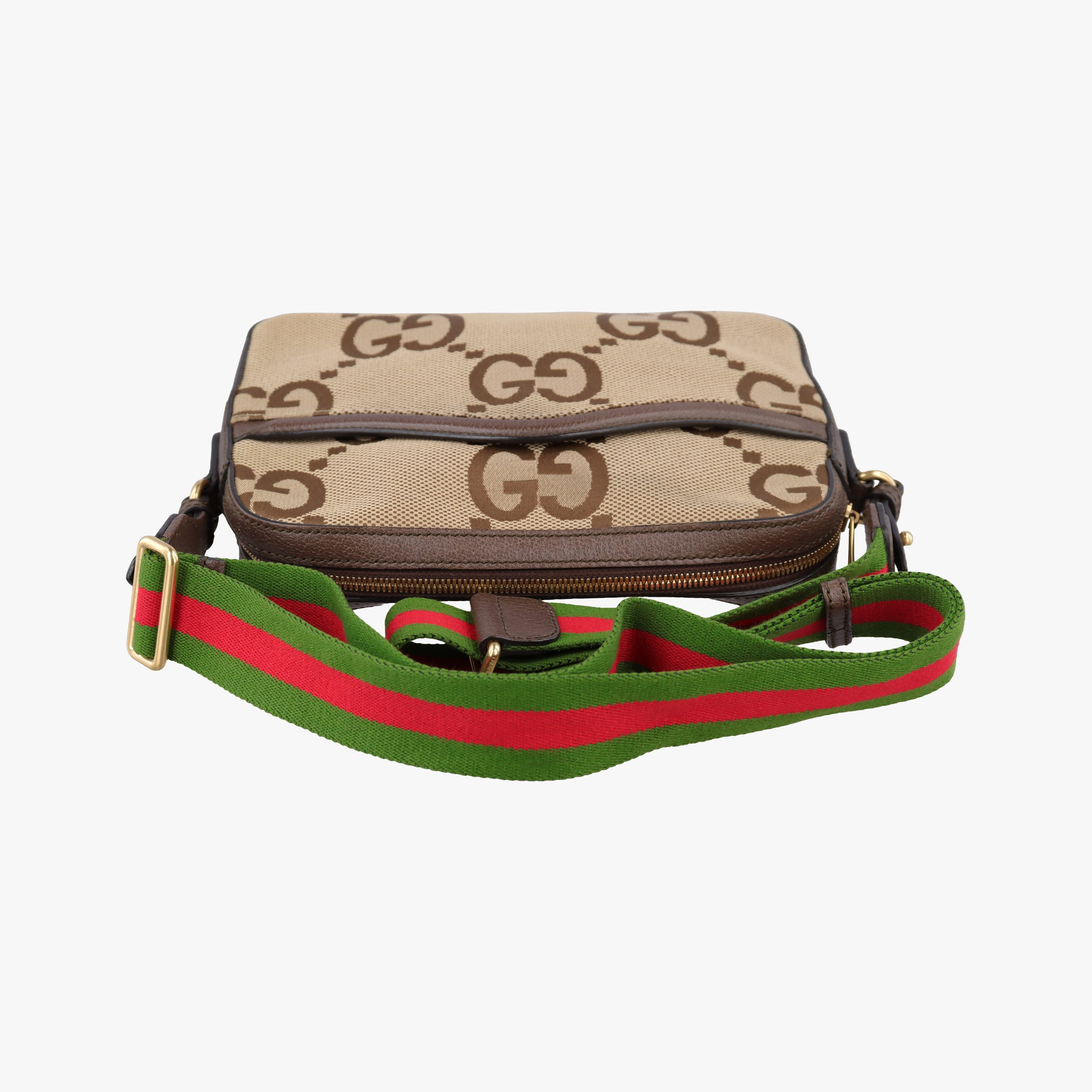 Pre-owned Gucci Jumbo GG Messenger brown canvas×leather 675891 shoulderbag | stylenewstar
