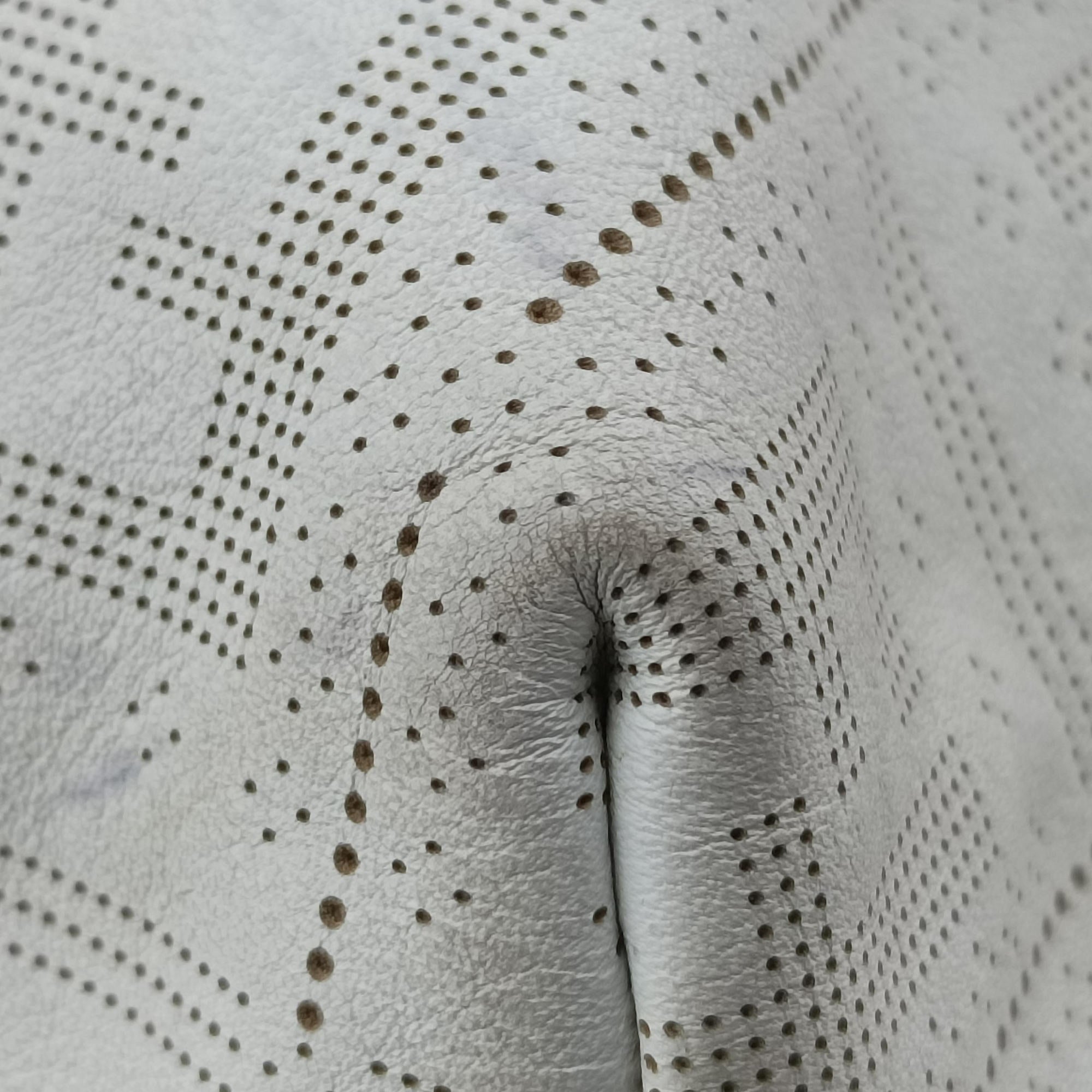 Secondhand Fendi Chef Perforated Charm Zucca Print White Leather 8BR448 handbag | stylenewstar