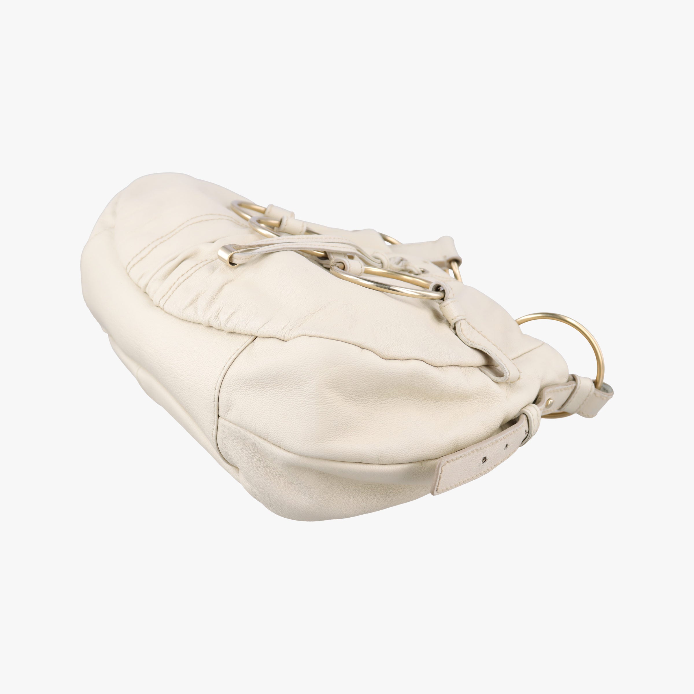 Pre-owned Yves Saint Laurent Saharienne White Leather 139259 shoulderbag | stylenewstar