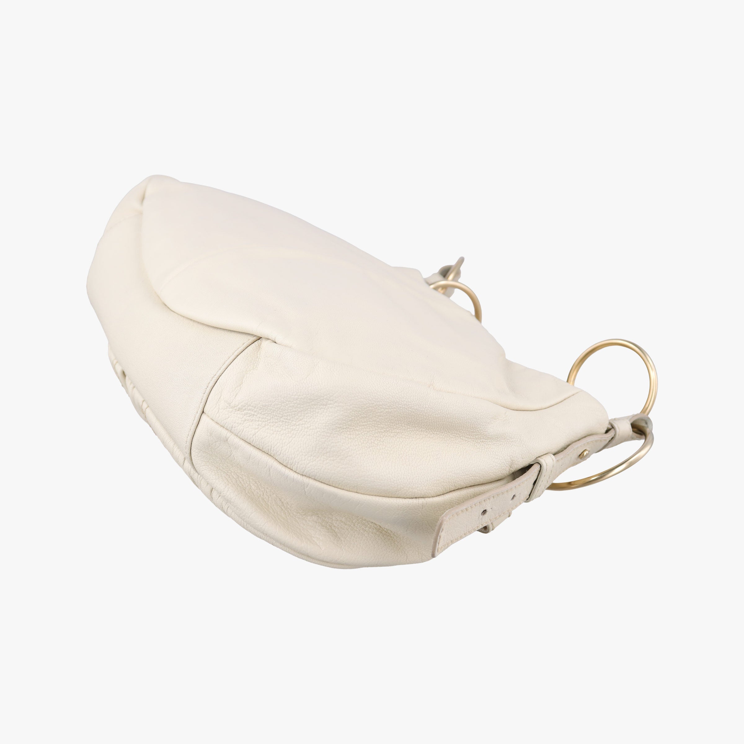 Pre-owned Yves Saint Laurent Saharienne White Leather 139259 shoulderbag | stylenewstar