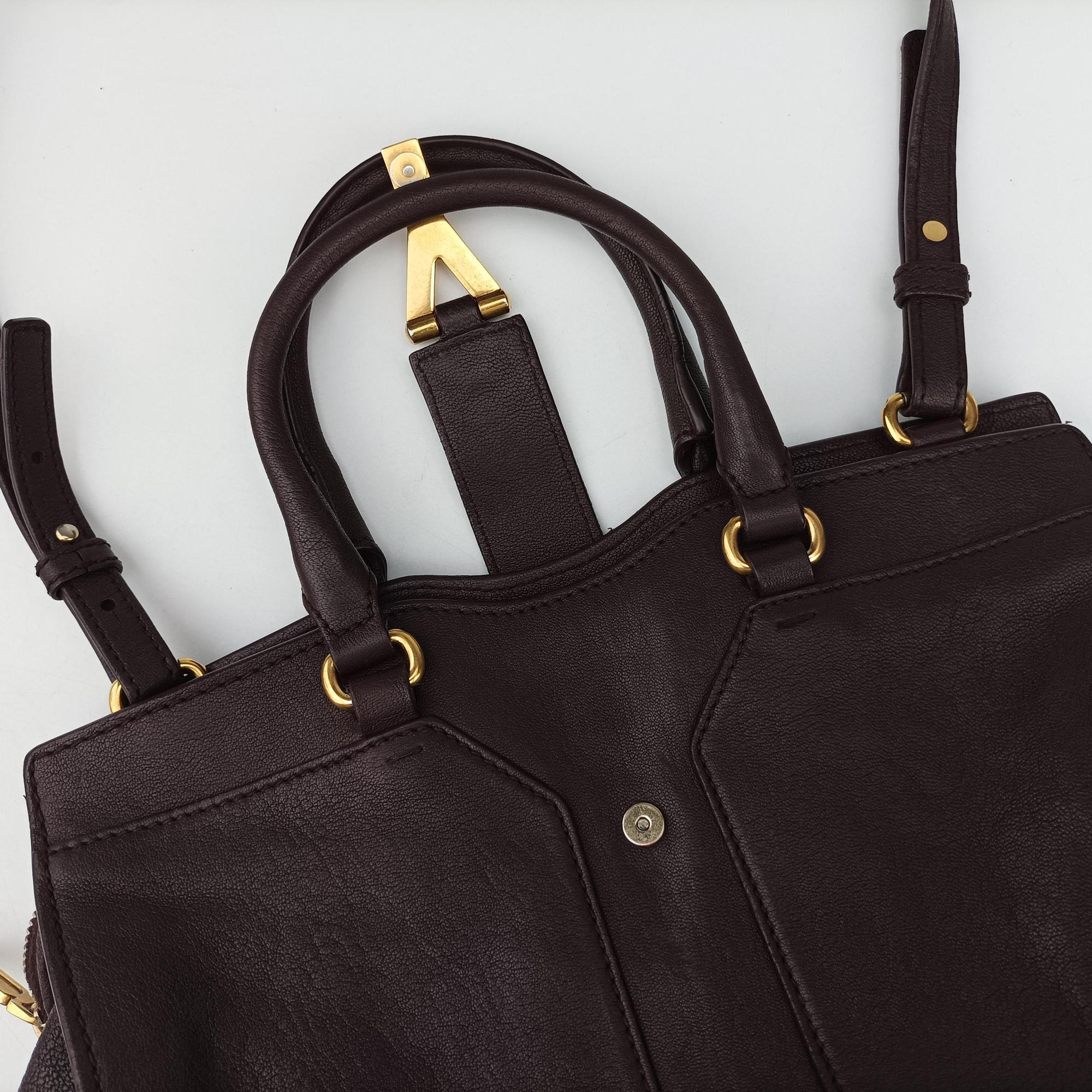 Secondhand Yves Saint Laurent Small Cabas Chyc Purple Leather 297957 shoulderbag | stylenewstar