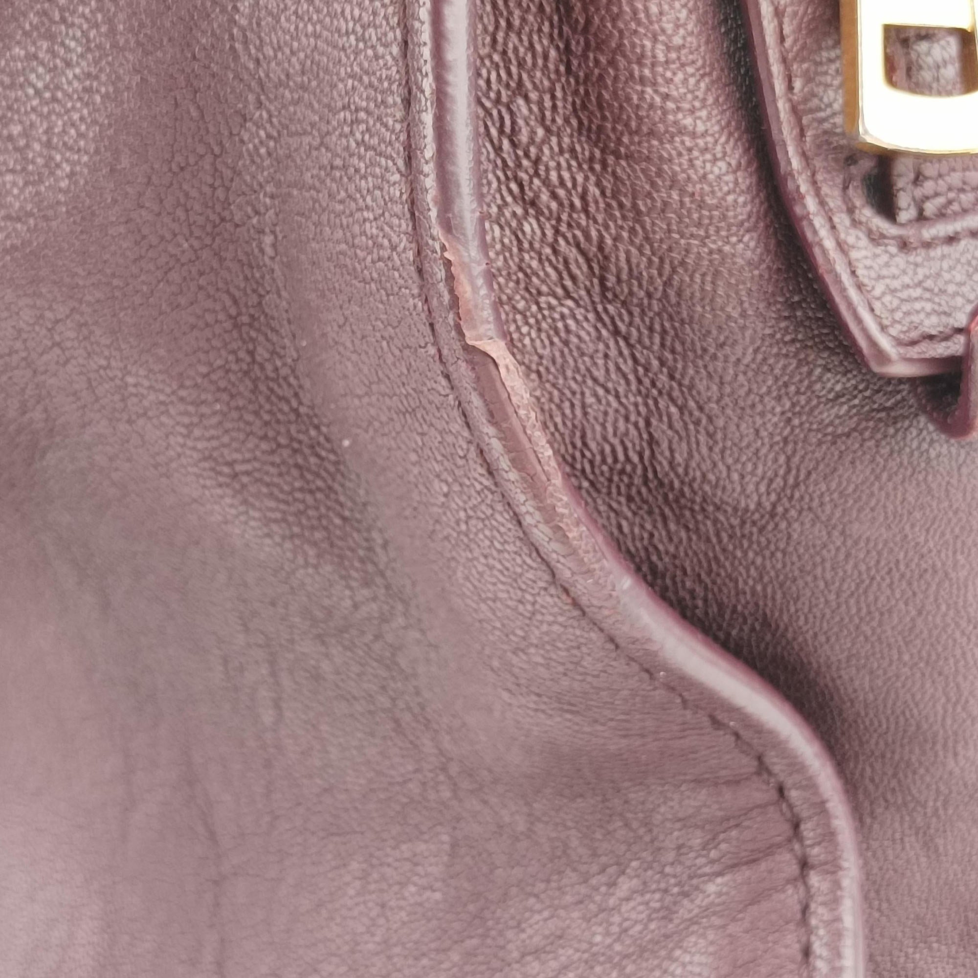 Secondhand Yves Saint Laurent Small Cabas Chyc Purple Leather 297957 shoulderbag | stylenewstar