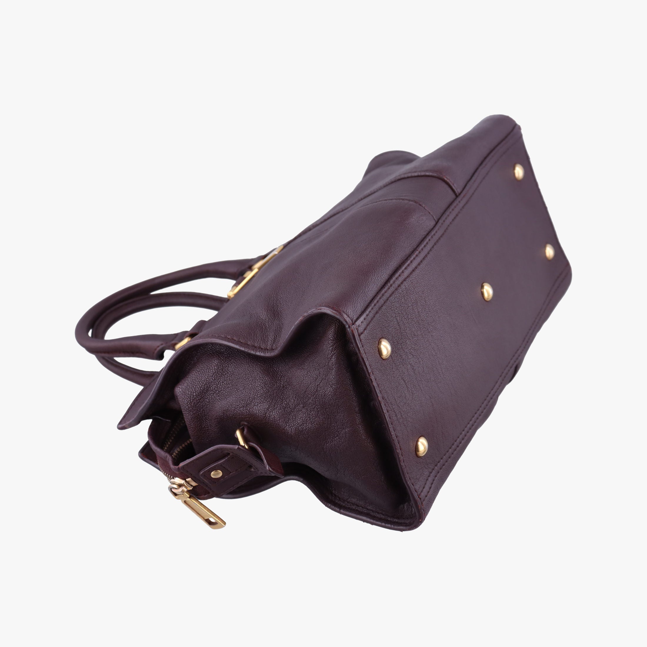 Secondhand Yves Saint Laurent Small Cabas Chyc Purple Leather 297957 shoulderbag | stylenewstar