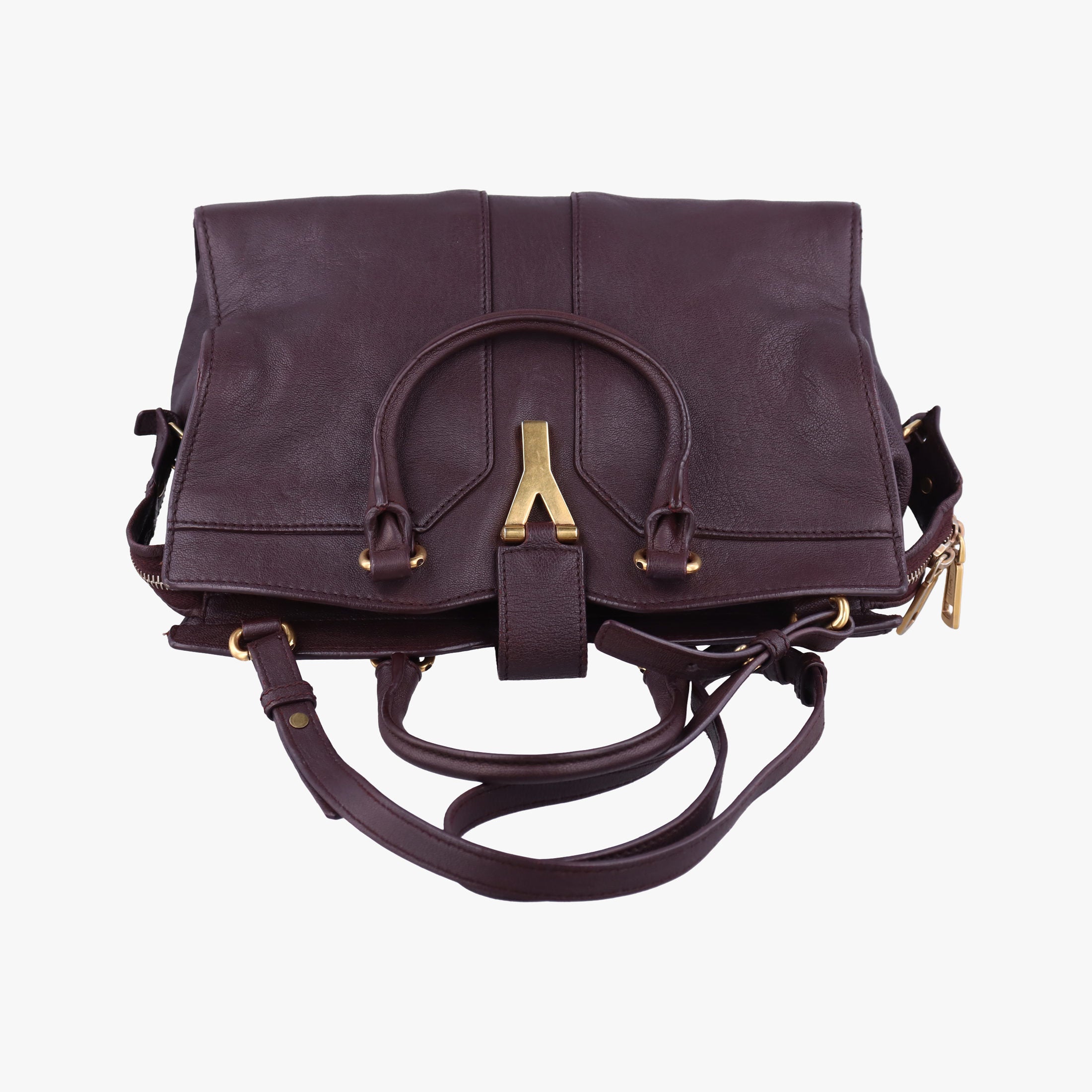 Secondhand Yves Saint Laurent Small Cabas Chyc Purple Leather 297957 shoulderbag | stylenewstar