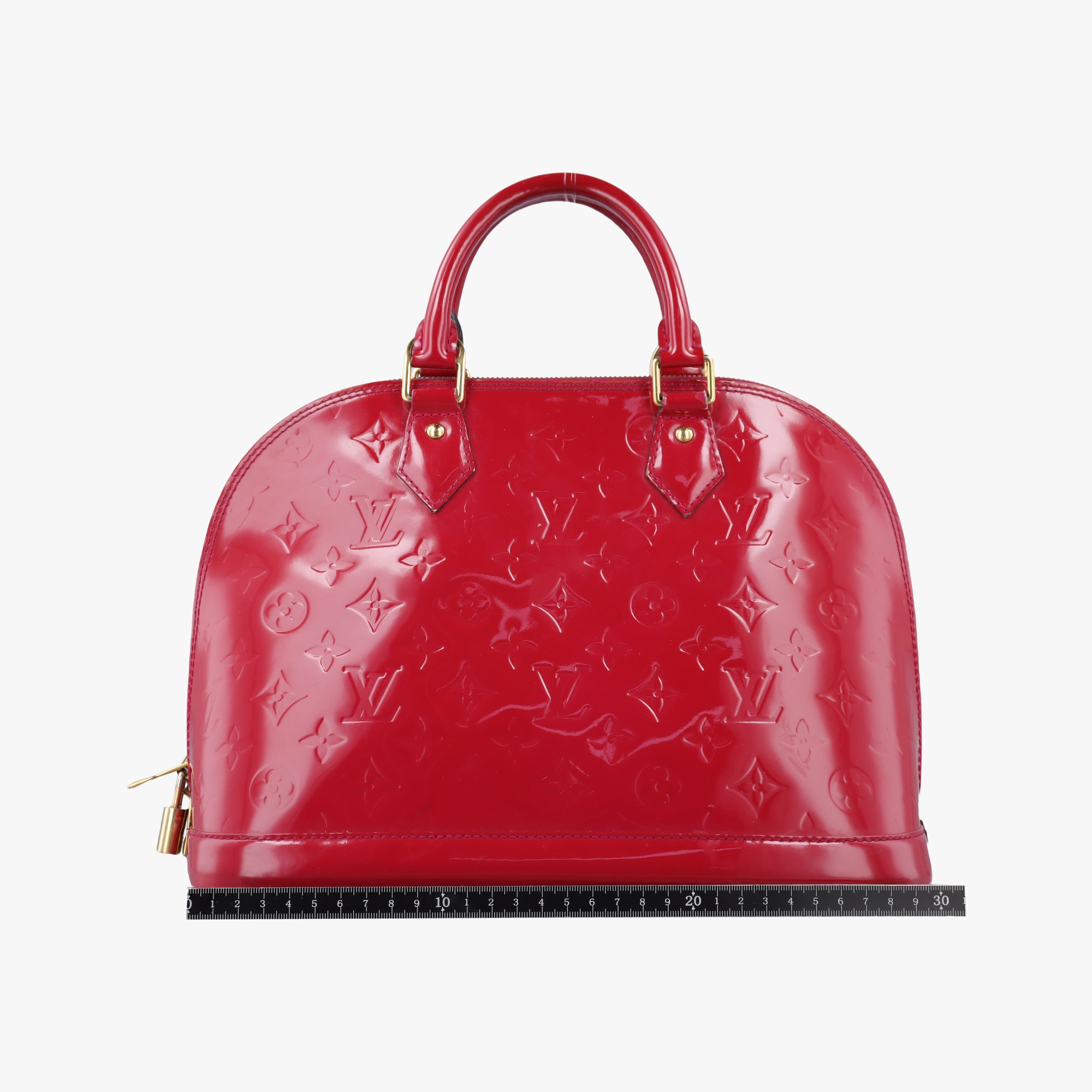 Pre-owned Louis Vuitton Alma PM pomme d'amour Vernis M90096 handbag | stylenewstar