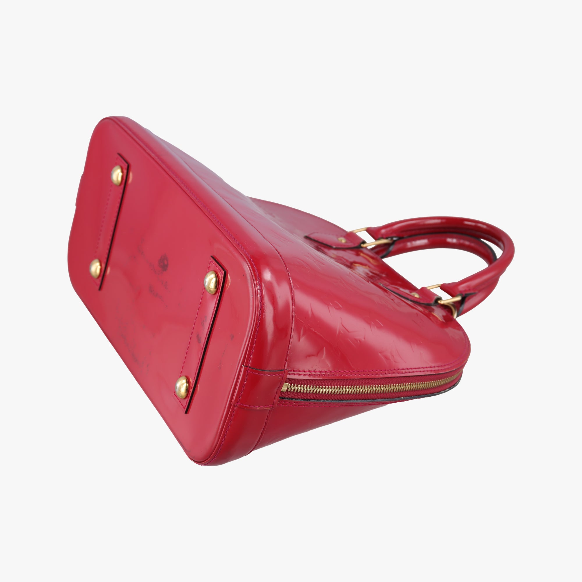 Pre-owned Louis Vuitton Alma PM pomme d'amour Vernis M90096 handbag | stylenewstar