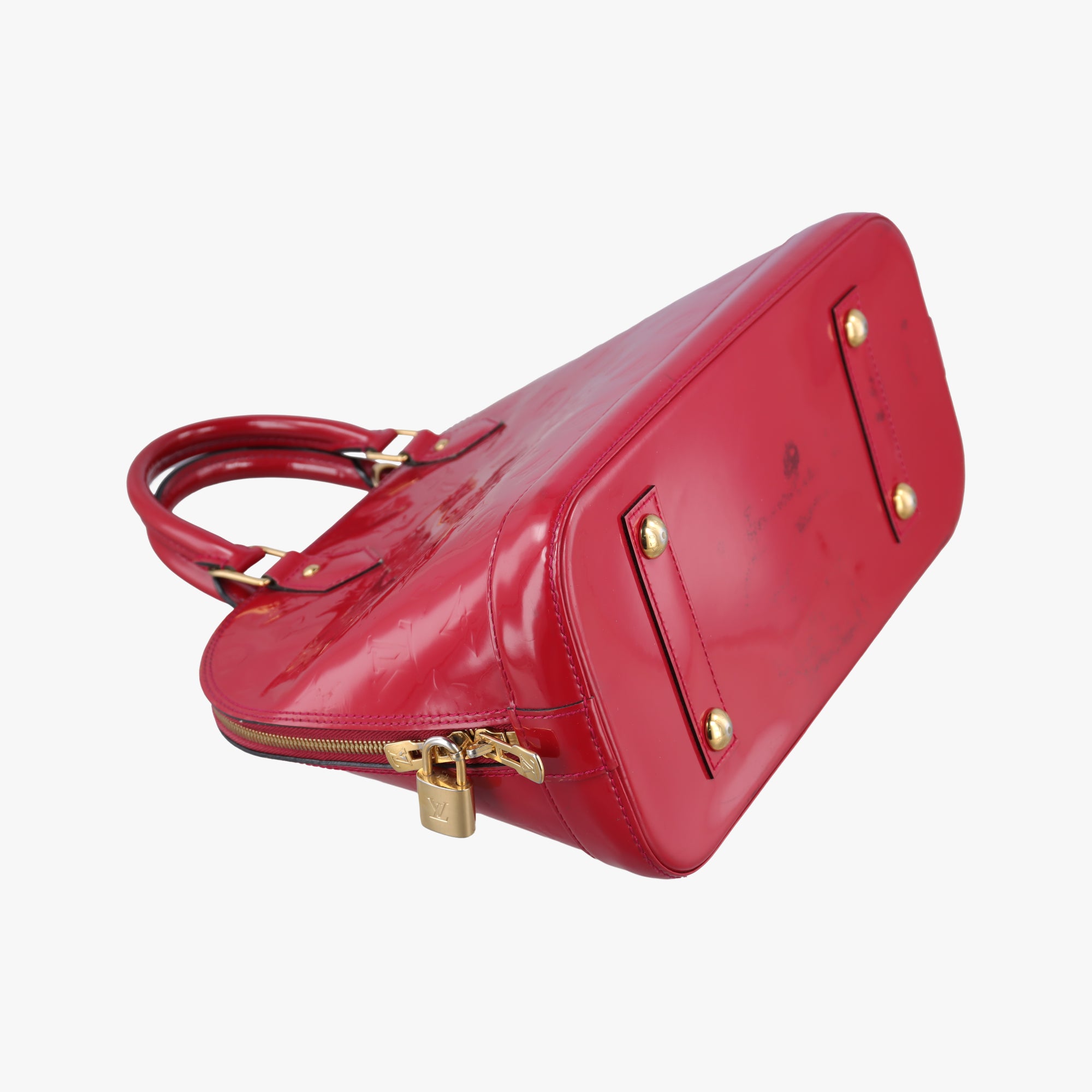 Pre-owned Louis Vuitton Alma PM pomme d'amour Vernis M90096 handbag | stylenewstar