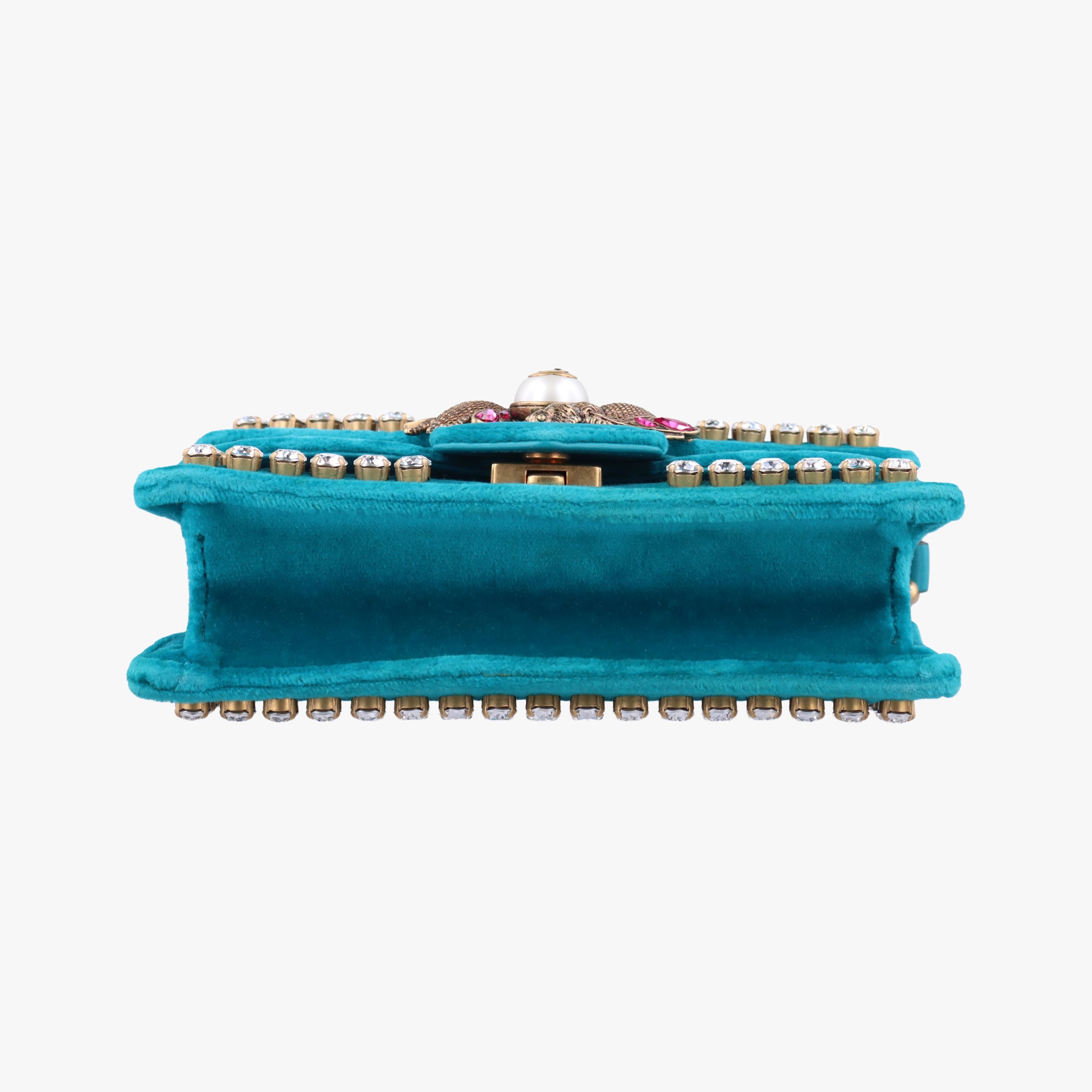 Vintage Gucci Bee Broadway Blue Velvet 489218 shoulderbag | stylenewstar