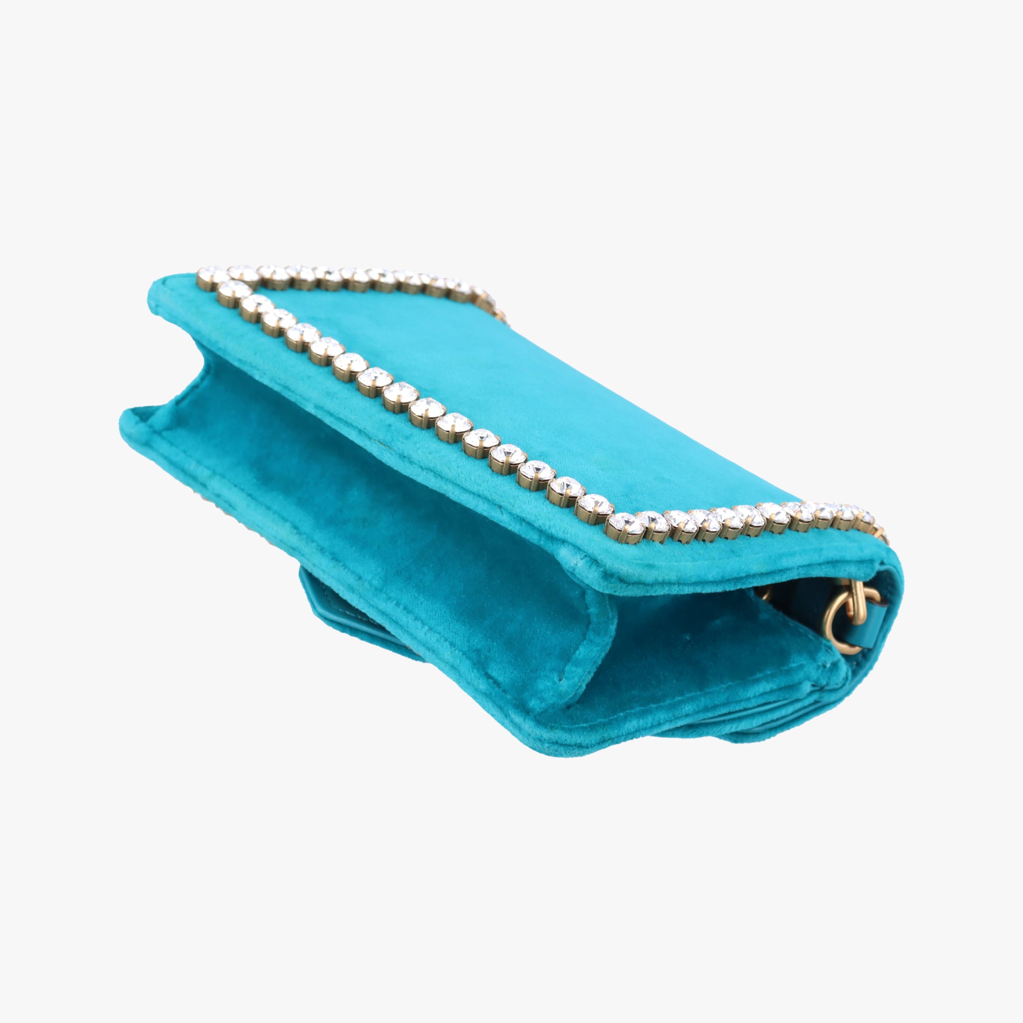 Vintage Gucci Bee Broadway Blue Velvet 489218 shoulderbag | stylenewstar