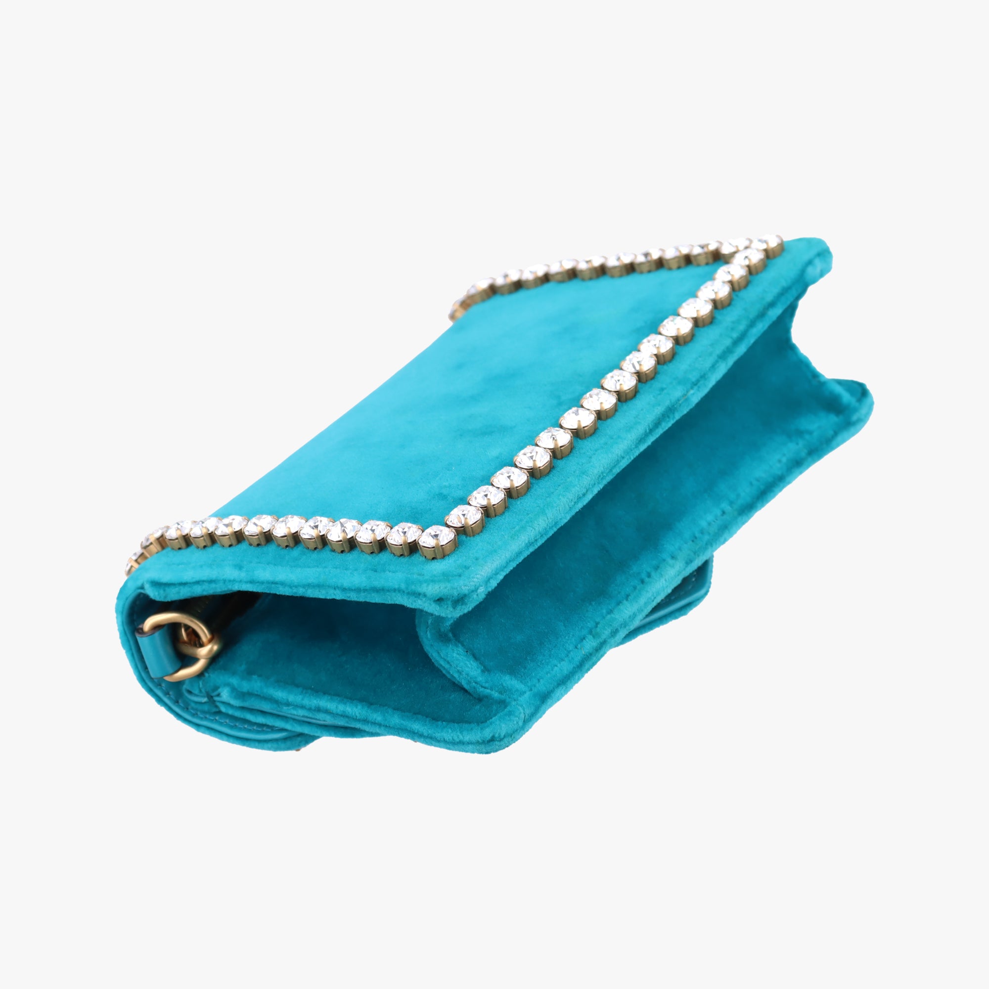 Vintage Gucci Bee Broadway Blue Velvet 489218 shoulderbag | stylenewstar