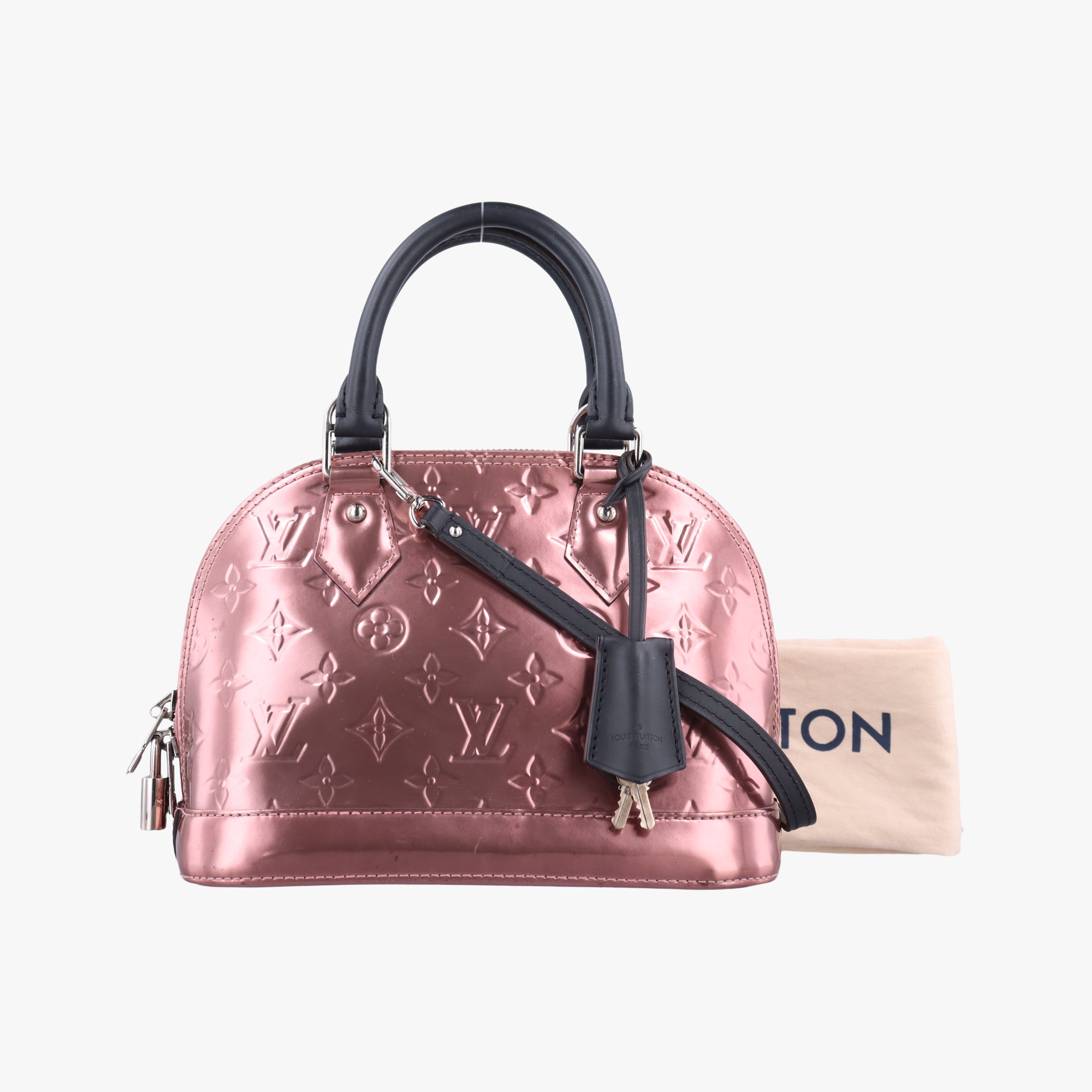 Pre-owned Louis Vuitton Alma BB Rose Pale Vernis M90485 shoulderbag | stylenewstar