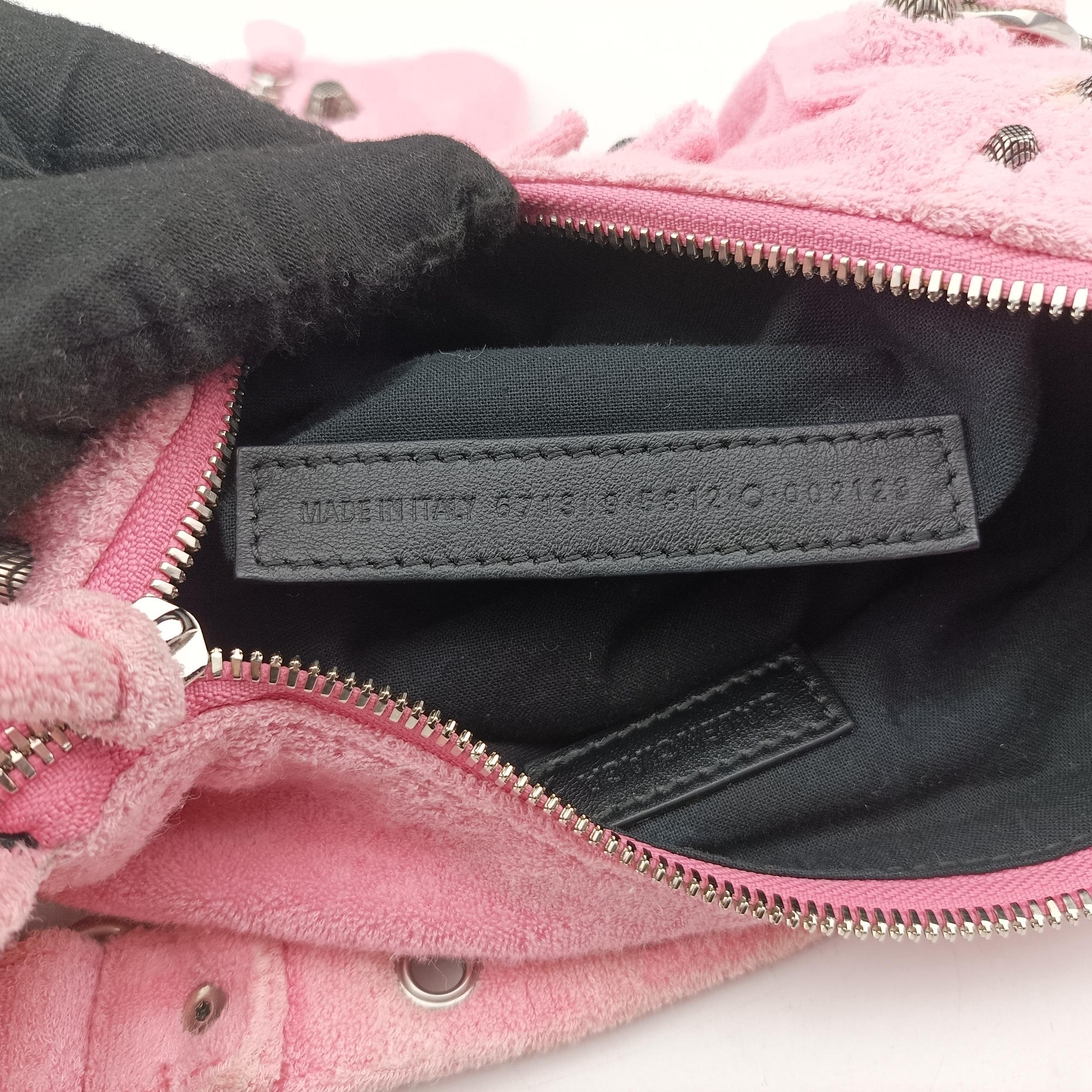 Pre-owned Balenciaga Le Cagole mini Pink Pile Fabric  shoulderbag | stylenewstar