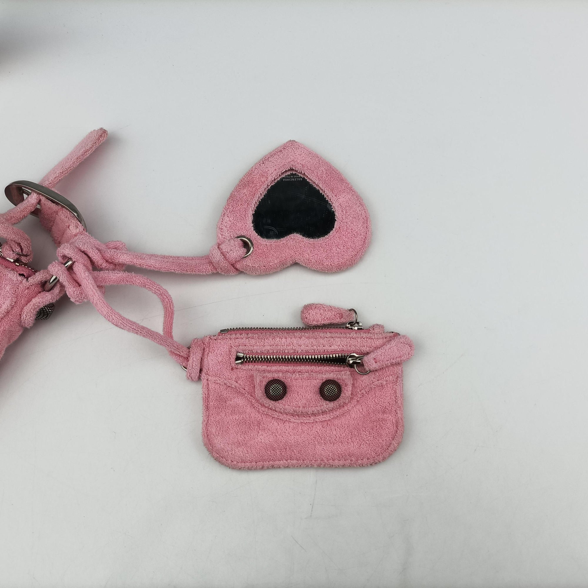 Pre-owned Balenciaga Le Cagole mini Pink Pile Fabric  shoulderbag | stylenewstar