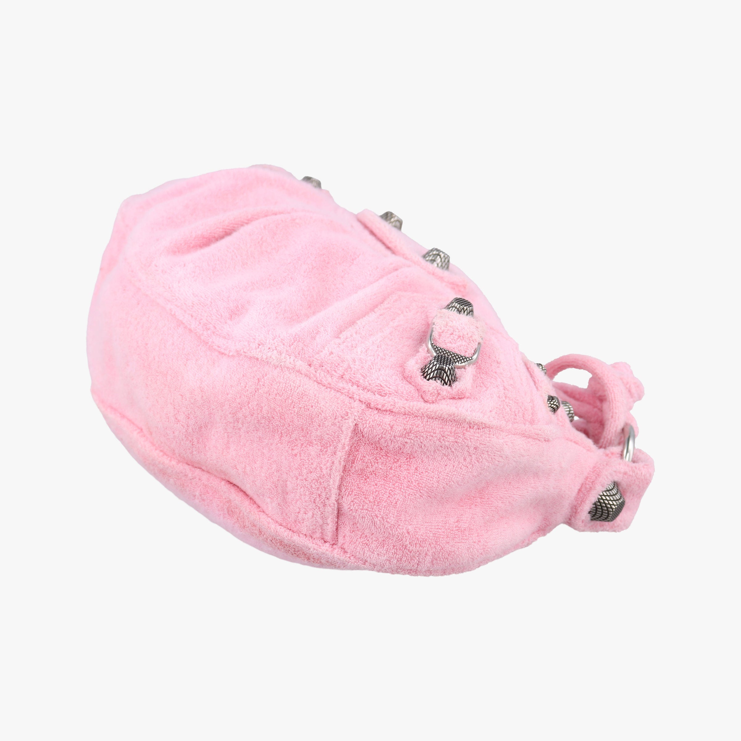 Pre-owned Balenciaga Le Cagole mini Pink Pile Fabric  shoulderbag | stylenewstar