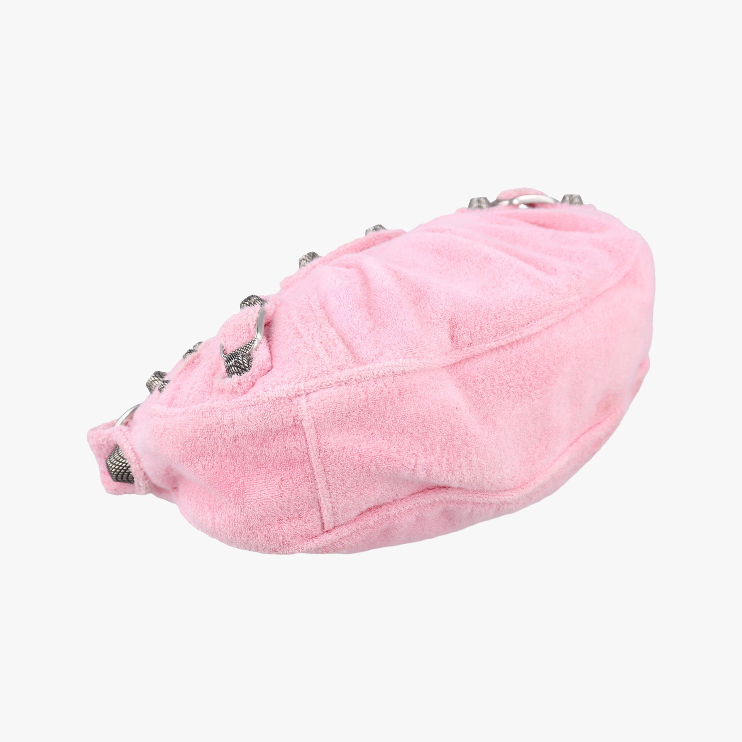 Pre-owned Balenciaga Le Cagole mini Pink Pile Fabric  shoulderbag | stylenewstar