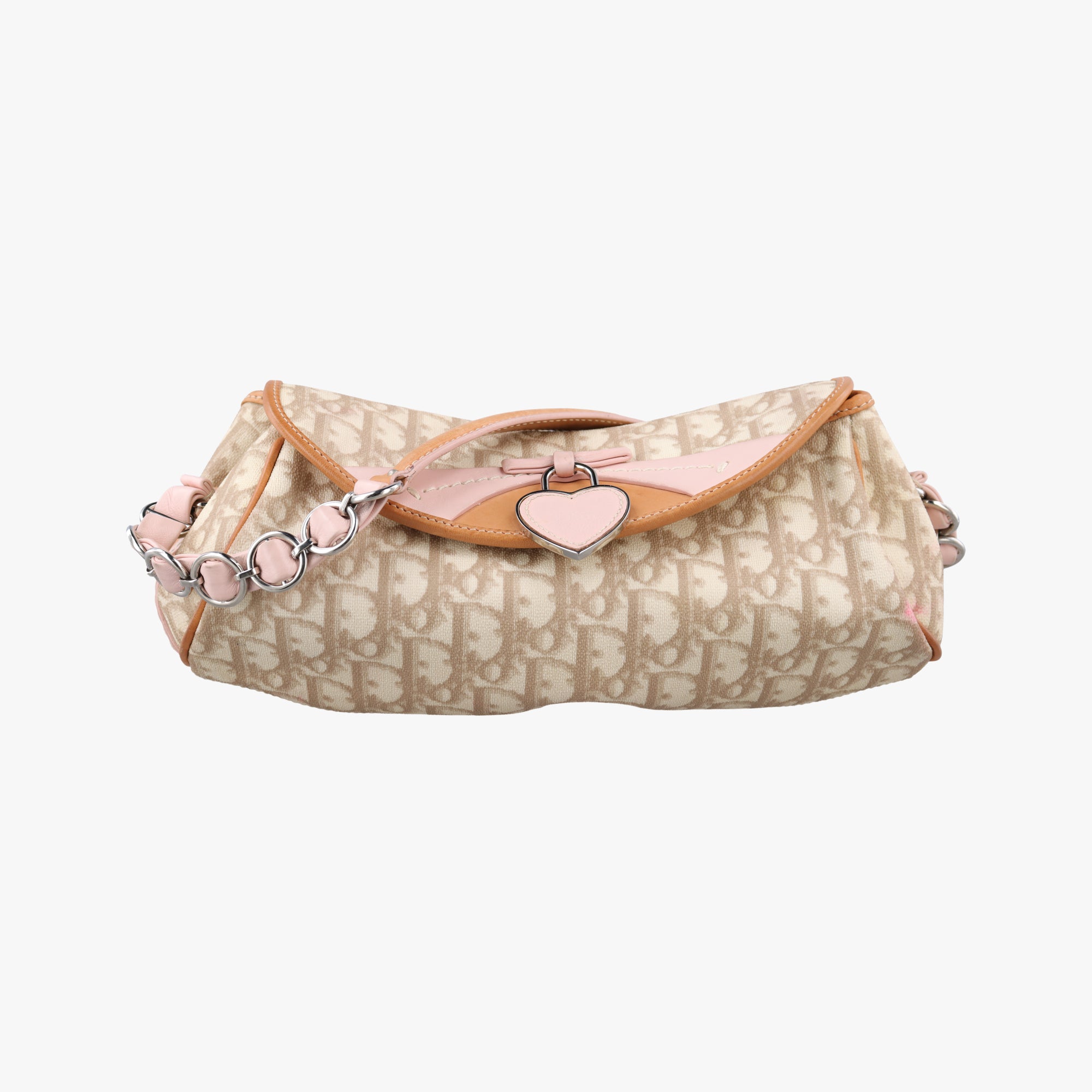 Secondhand Christian Dior Romantic Trotter Beige x Pink PVC coated canvas  shoulderbag | stylenewstar