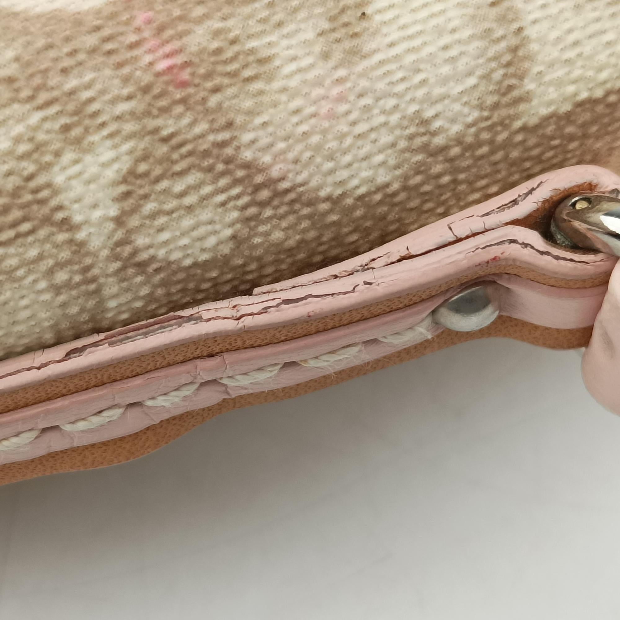 Secondhand Christian Dior Romantic Trotter Beige x Pink PVC coated canvas  shoulderbag | stylenewstar
