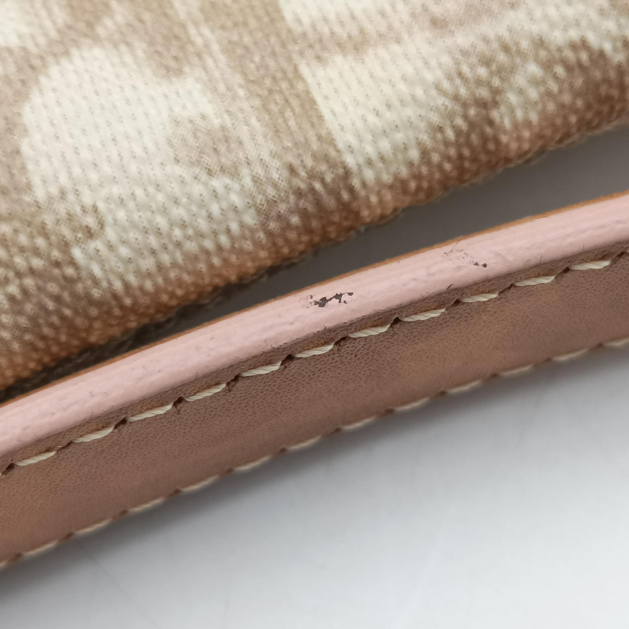 Secondhand Christian Dior Romantic Trotter Beige x Pink PVC coated canvas  shoulderbag | stylenewstar