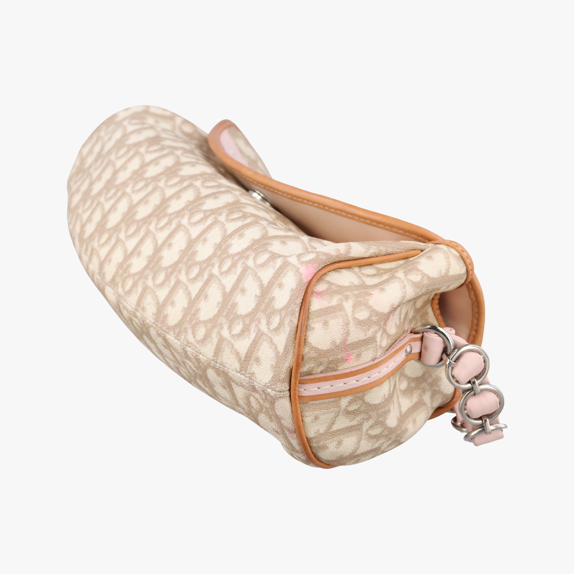 Secondhand Christian Dior Romantic Trotter Beige x Pink PVC coated canvas  shoulderbag | stylenewstar