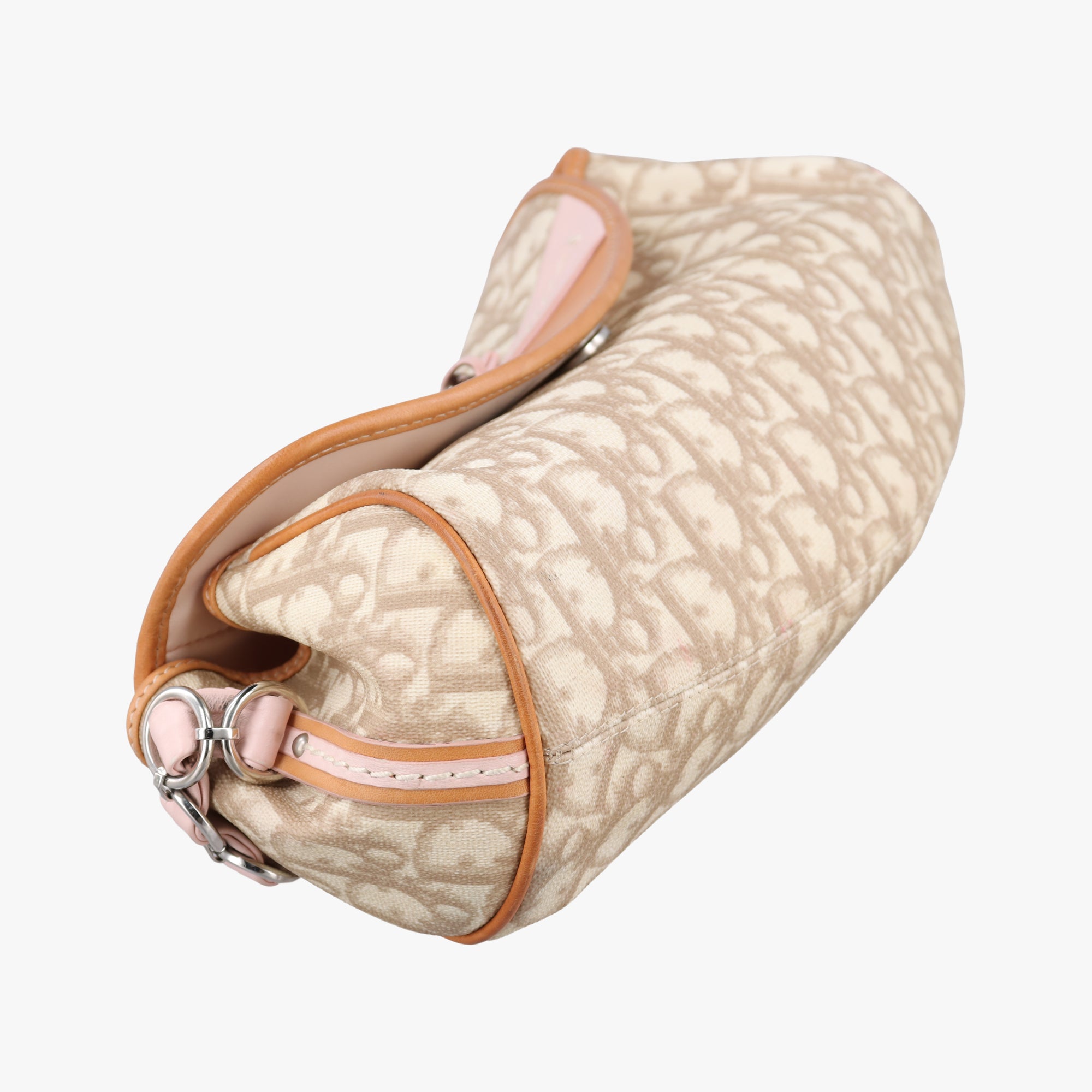 Secondhand Christian Dior Romantic Trotter Beige x Pink PVC coated canvas  shoulderbag | stylenewstar