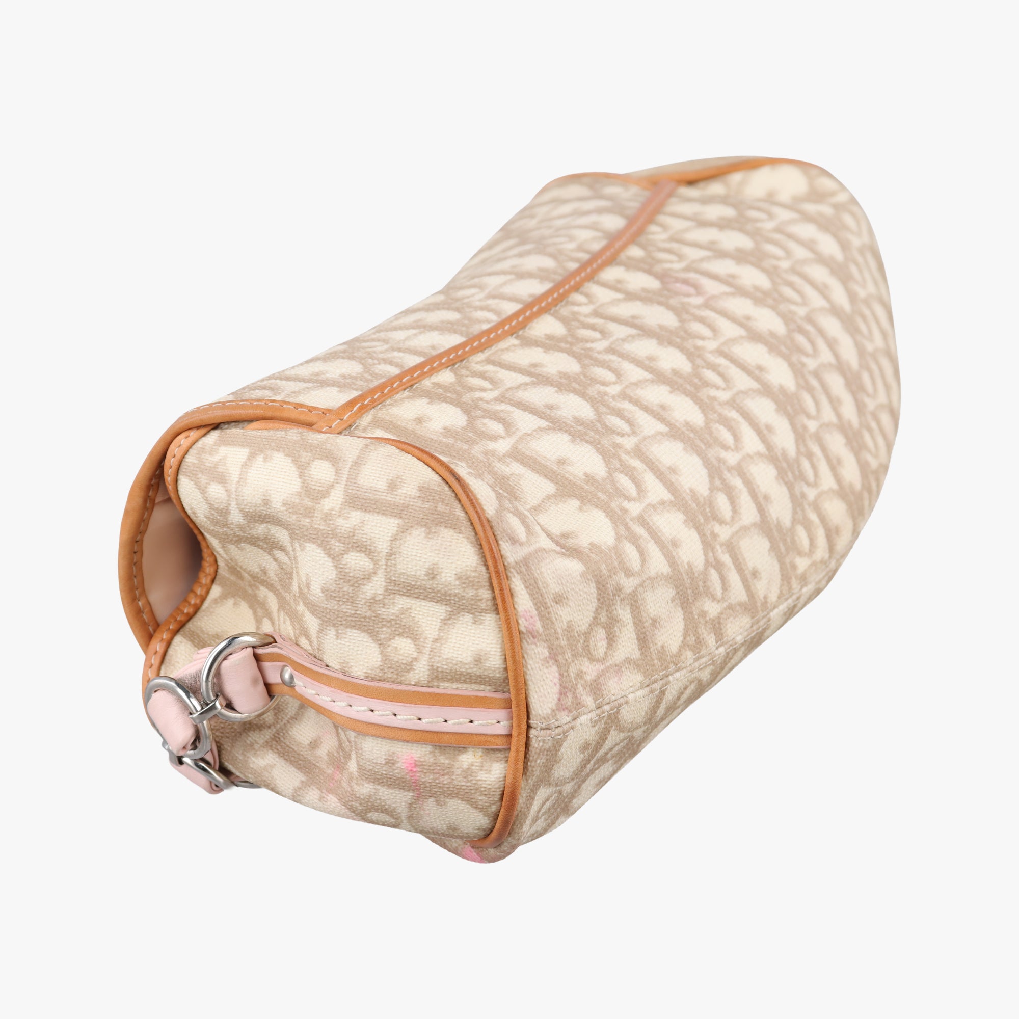 Secondhand Christian Dior Romantic Trotter Beige x Pink PVC coated canvas  shoulderbag | stylenewstar