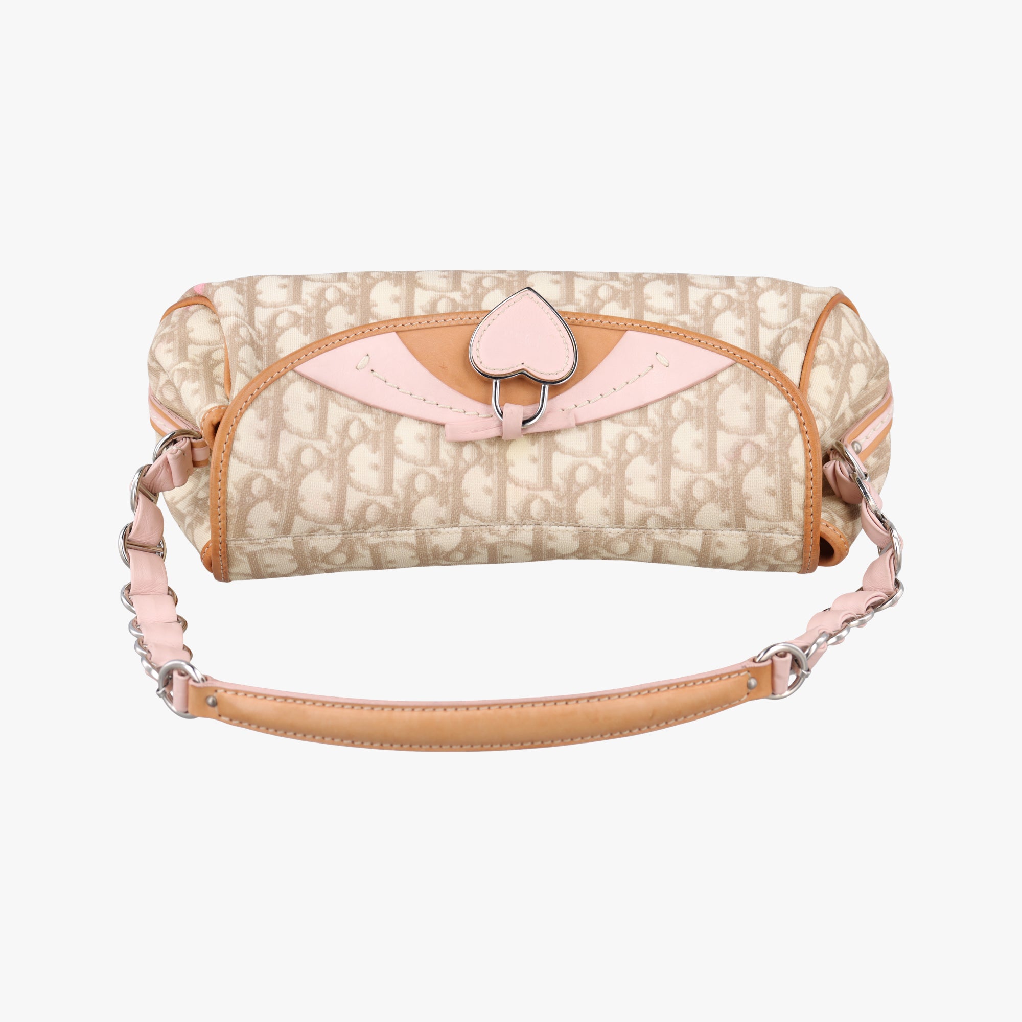 Secondhand Christian Dior Romantic Trotter Beige x Pink PVC coated canvas  shoulderbag | stylenewstar