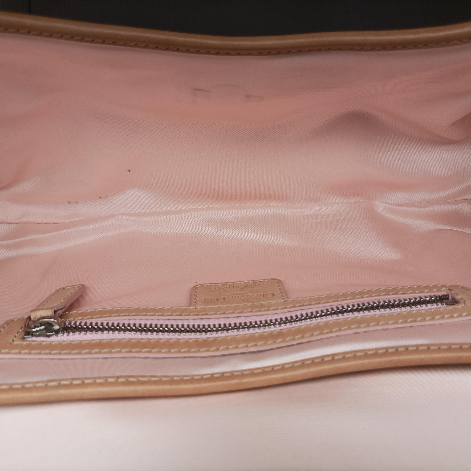 Secondhand Christian Dior Romantic Trotter Beige x Pink PVC coated canvas  shoulderbag | stylenewstar